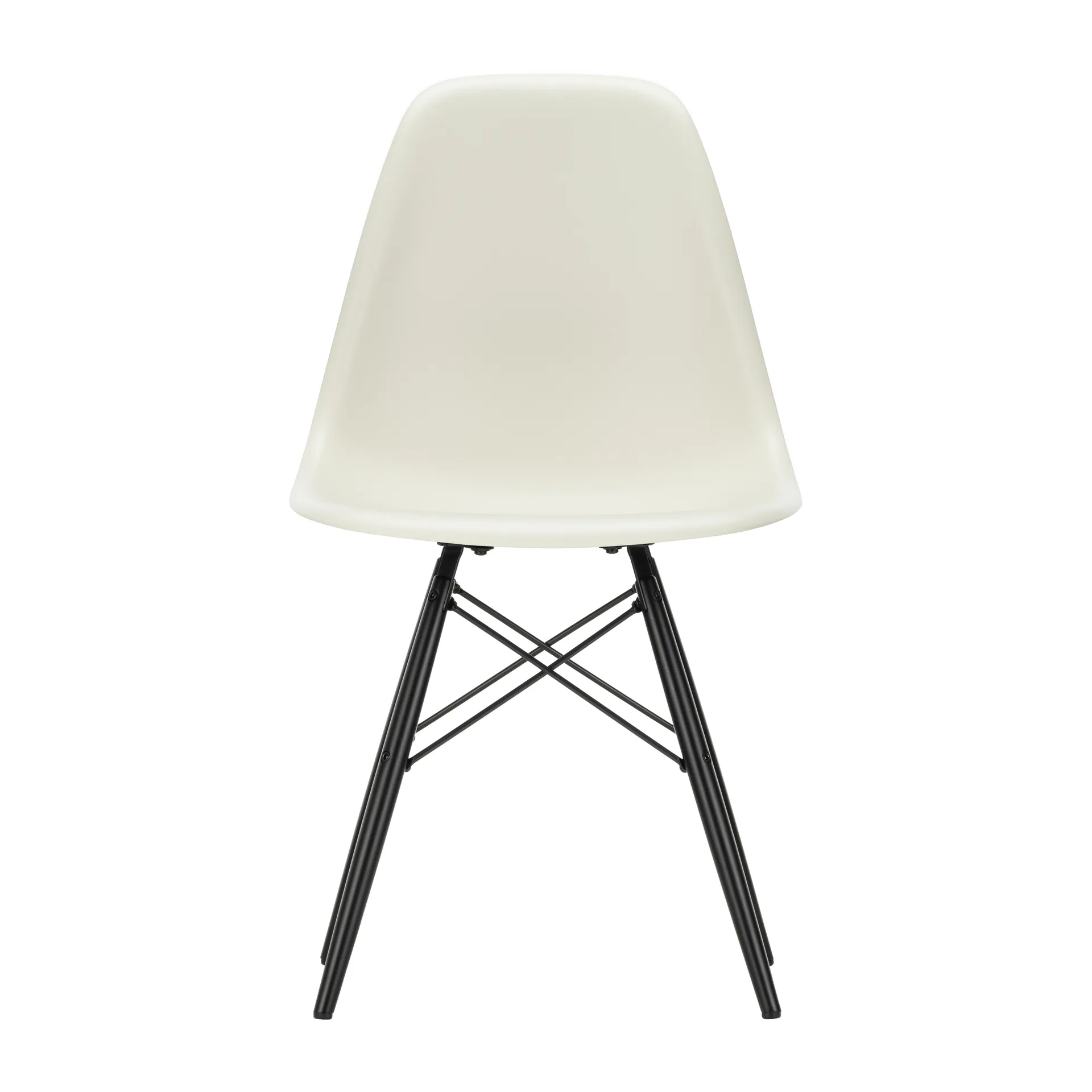 Eames Plastic Side Chair RE DSW stol, 11 pebble-black maple Vitra