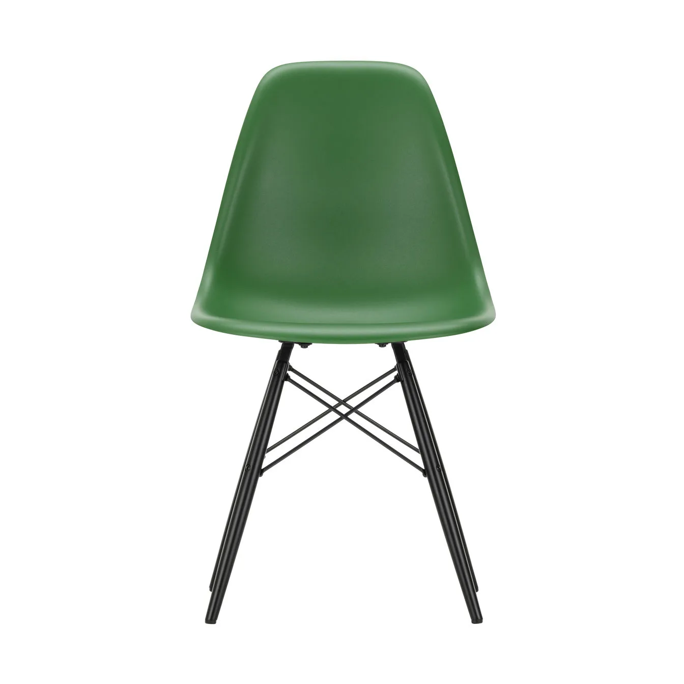 Eames Plastic Side Chair RE DSW stol, 17 emerald -black maple Vitra