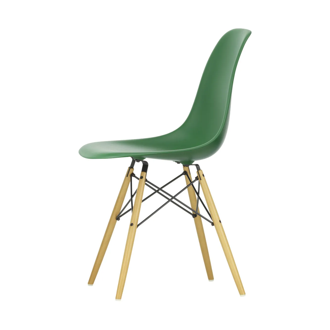 Eames Plastic Side Chair RE DSW stol, 17 emerald -golden maple Vitra