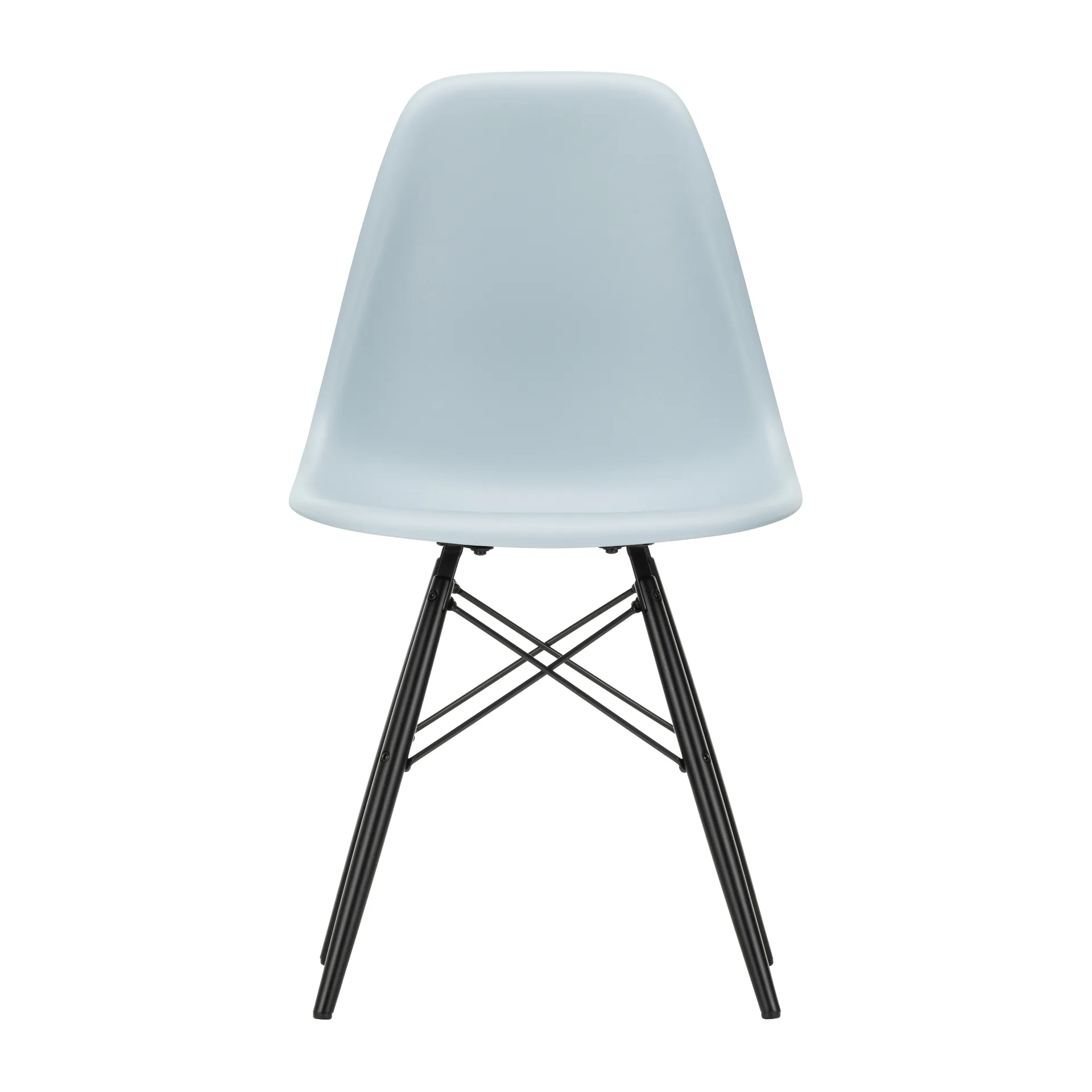 Eames Plastic Side Chair RE DSW stol, 23 ice grey-black maple Vitra