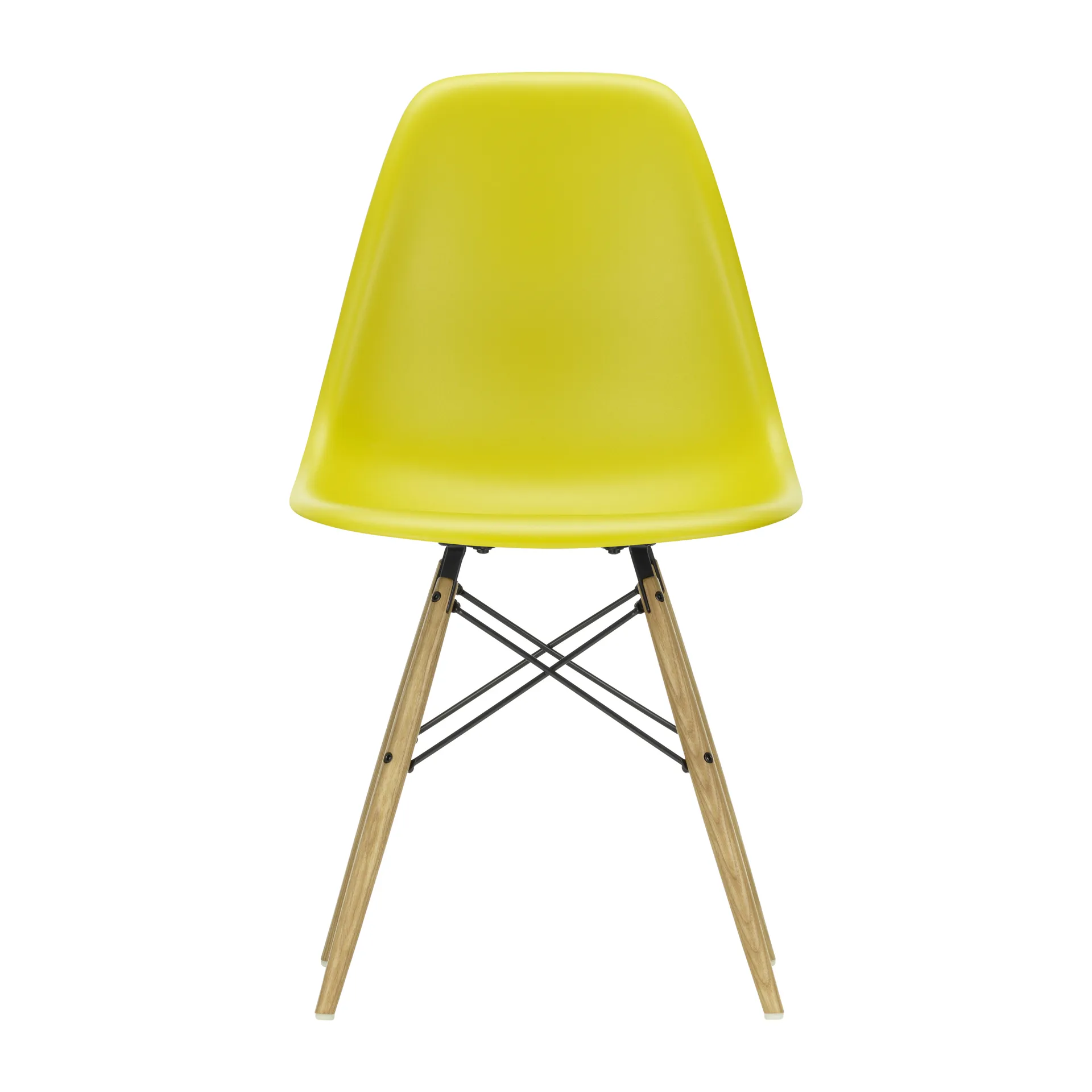 Eames Plastic Side Chair RE DSW stol, 34 mustard-ash Vitra