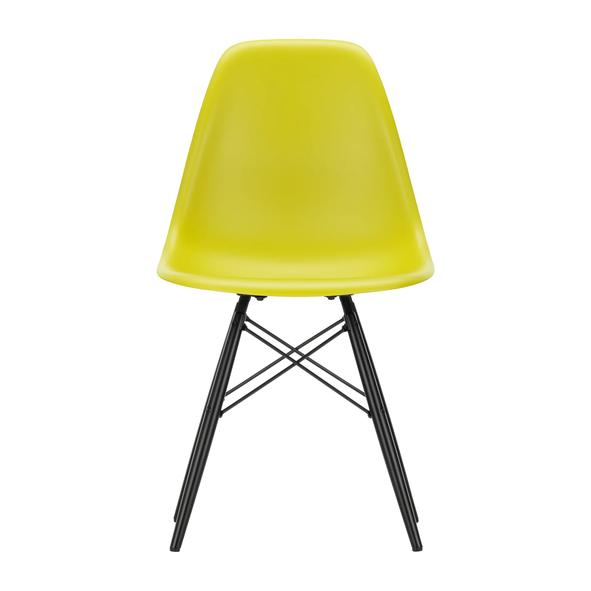 Eames Plastic Side Chair RE DSW stol, 34 mustard-black maple Vitra