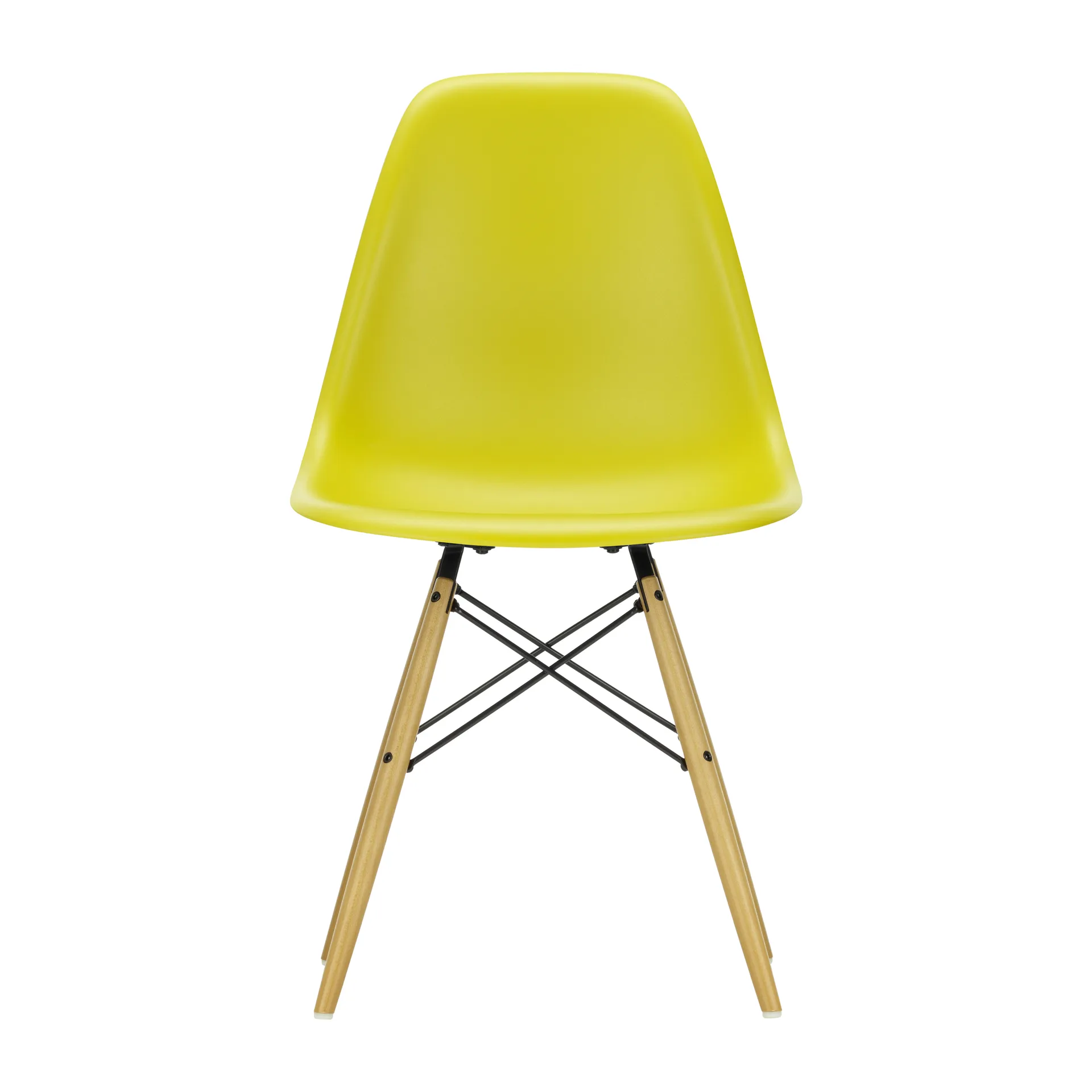Eames Plastic Side Chair RE DSW stol, 34 mustard-golden maple Vitra