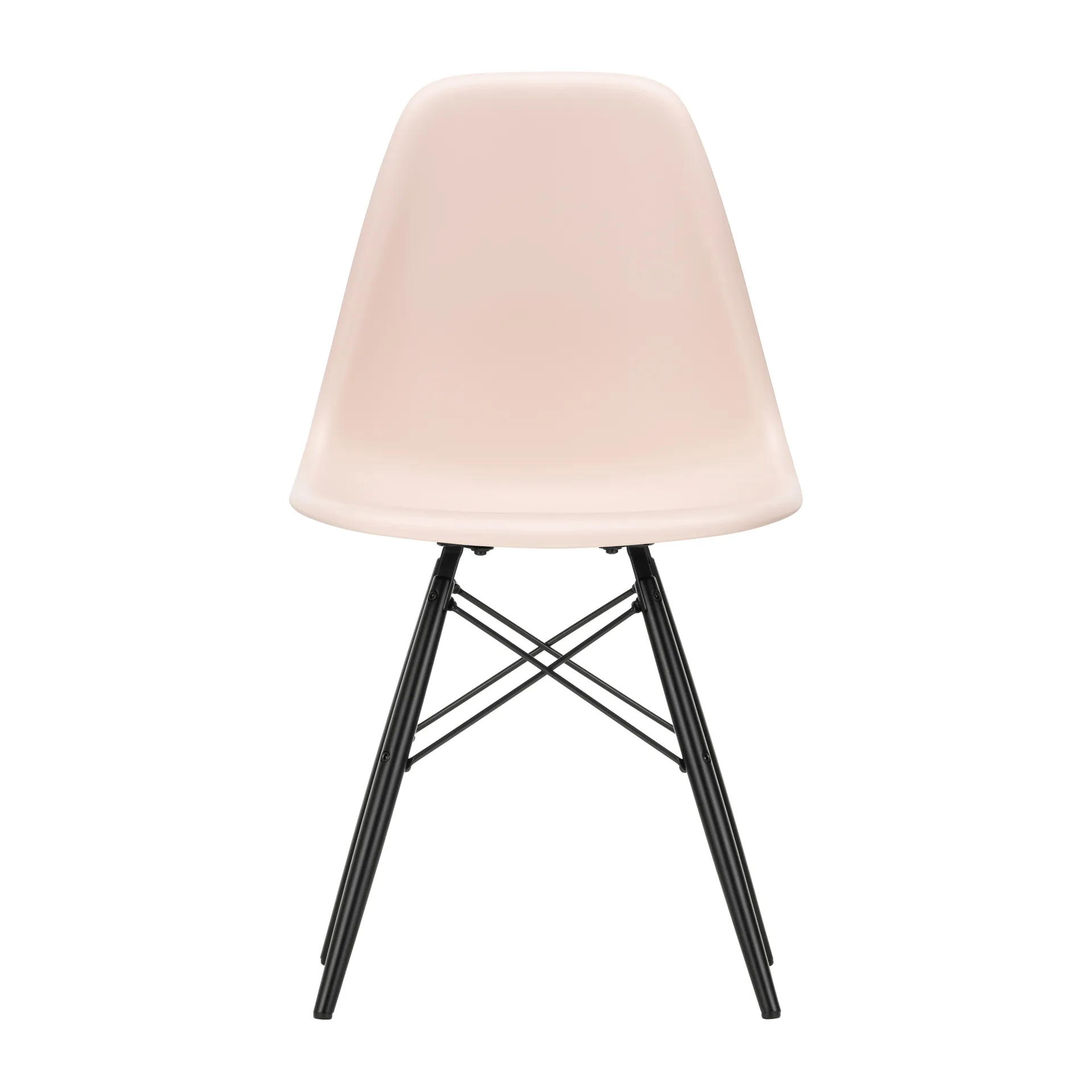 Eames Plastic Side Chair RE DSW stol, 41 pale rose-black maple Vitra