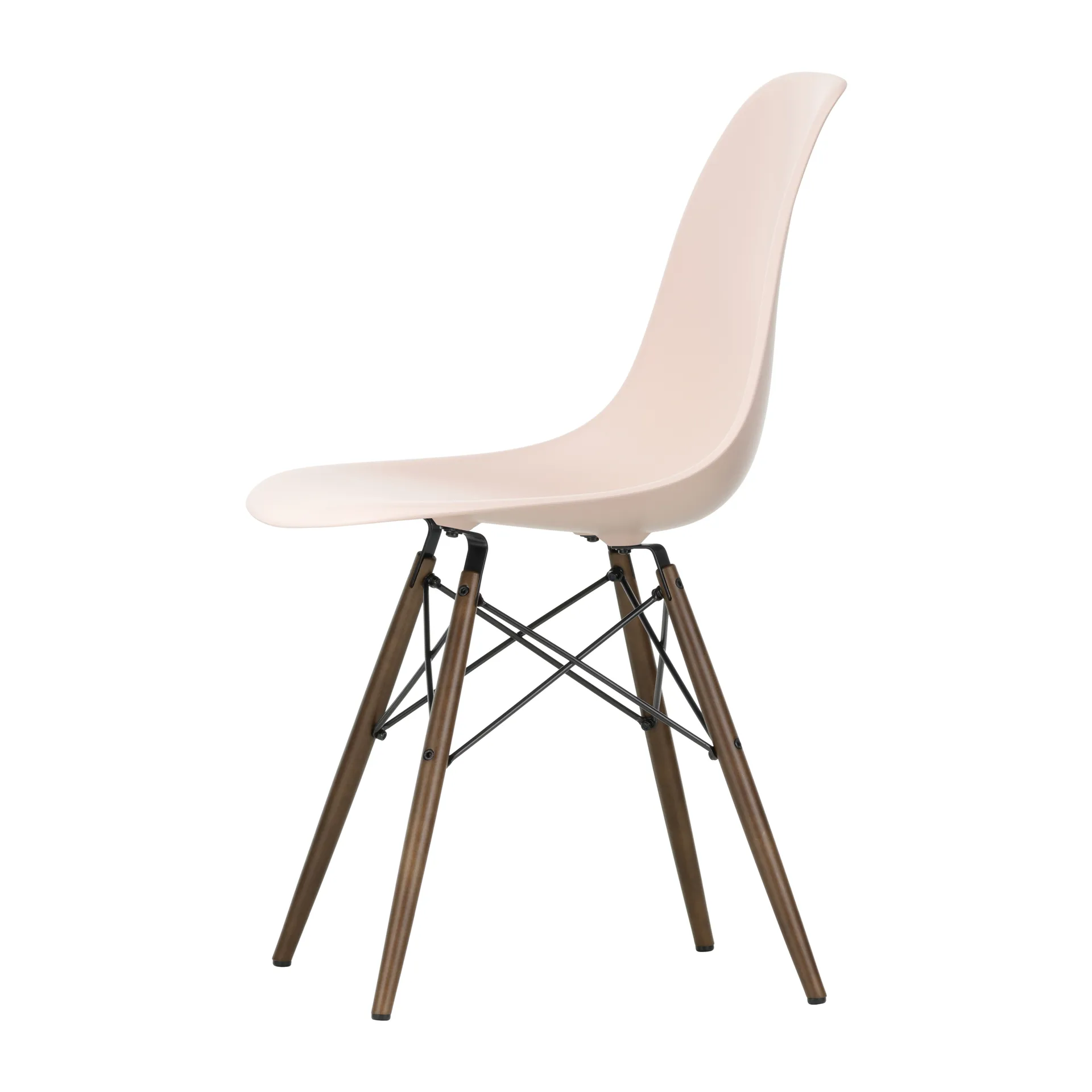 Eames Plastic Side Chair RE DSW stol, 41 pale rose-dark maple Vitra