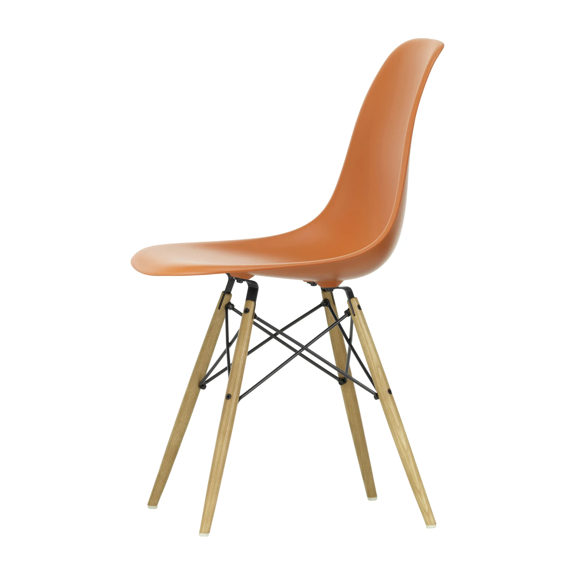 Eames Plastic Side Chair RE DSW stol, 43 rusty orange-ash Vitra