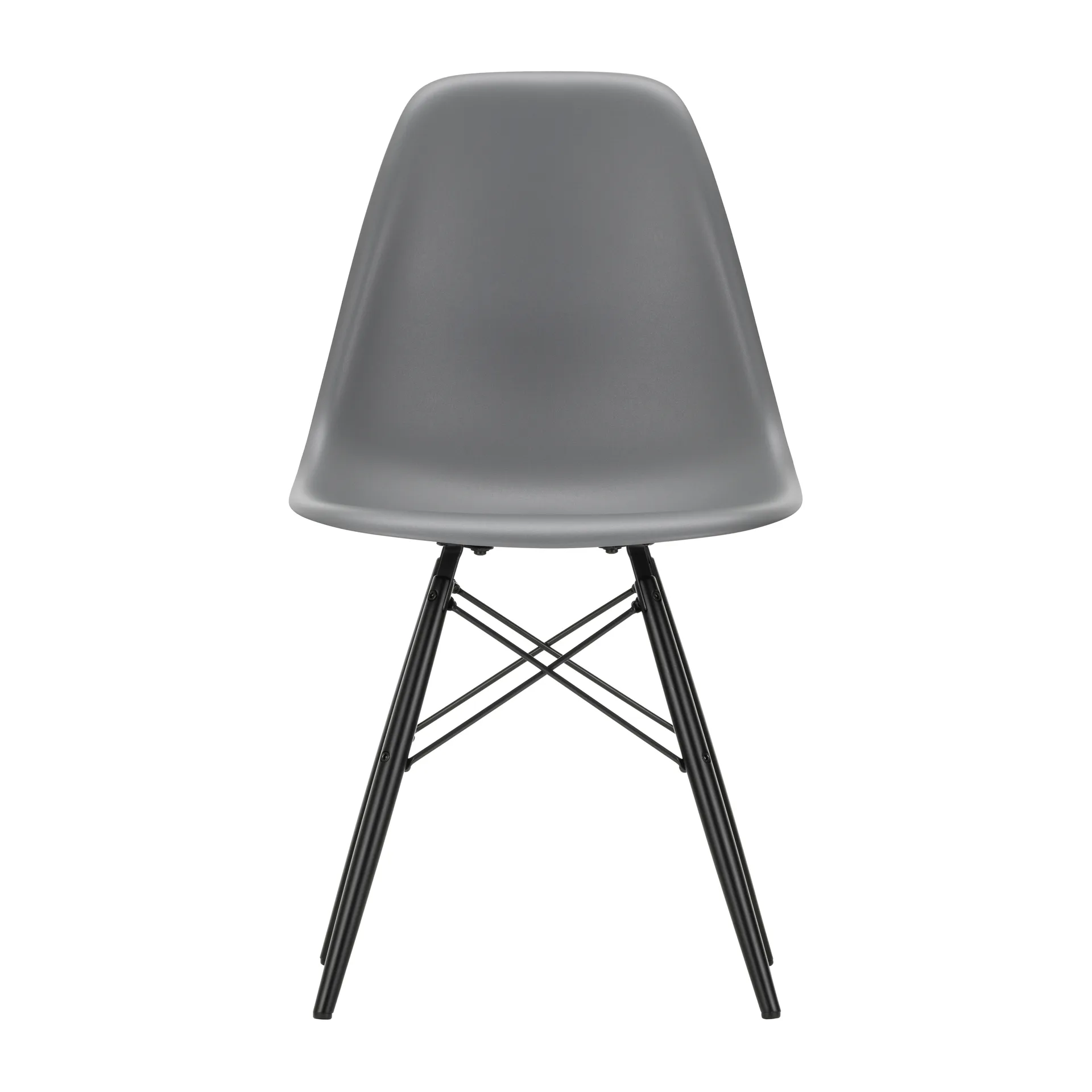 Eames Plastic Side Chair RE DSW stol, 56 granite grey-black maple Vitra
