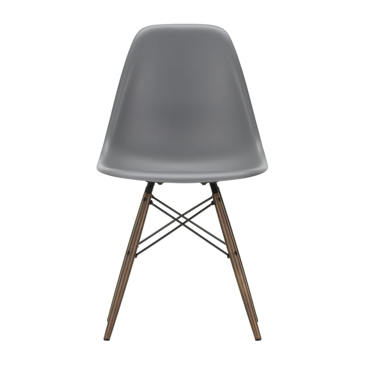 Eames Plastic Side Chair RE DSW stol - 56 granite grey-dark maple - Vitra