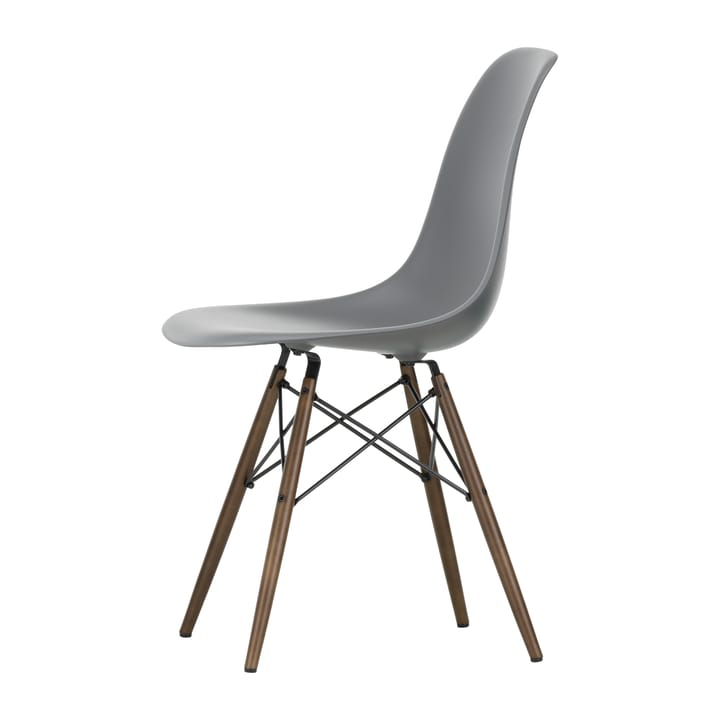 Eames Plastic Side Chair RE DSW stol - 56 granite grey-dark maple - Vitra