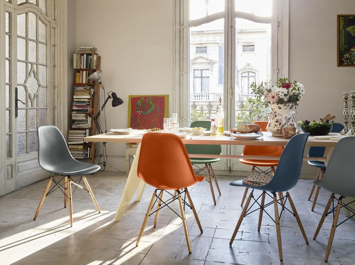 Eames Plastic Side Chair RE DSW stol - 83 sea blue-ash - Vitra