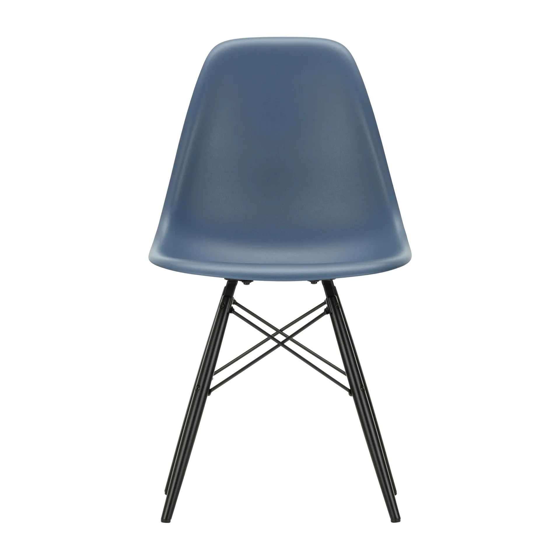 Eames Plastic Side Chair RE DSW stol, 83 sea blue-black maple Vitra