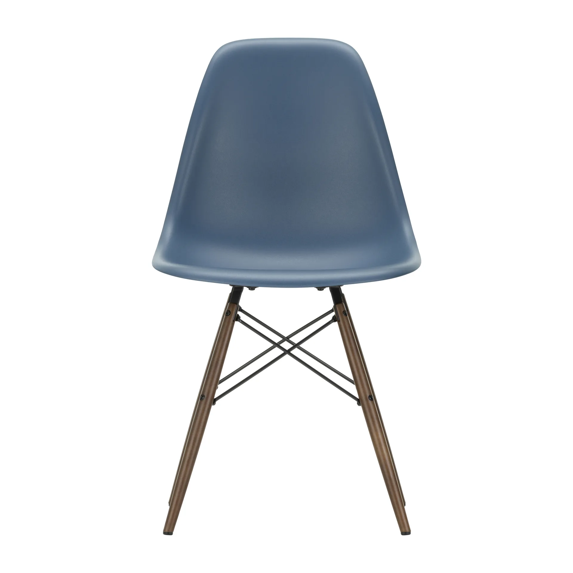 Eames Plastic Side Chair RE DSW stol, 83 sea blue-dark maple Vitra