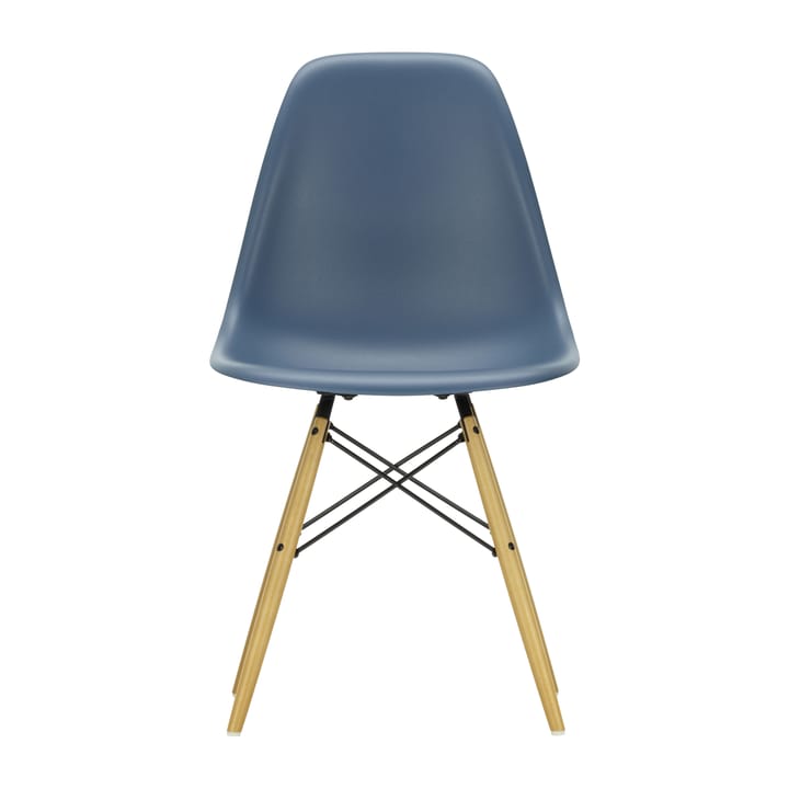 Eames Plastic Side Chair RE DSW stol - 83 sea blue-golden maple - Vitra