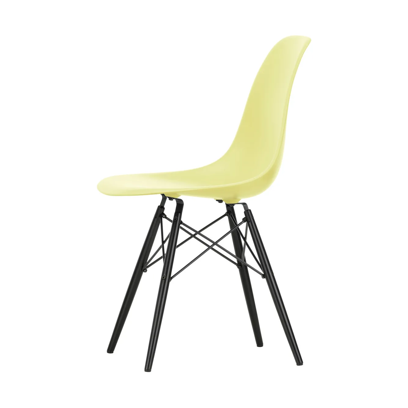 Eames Plastic Side Chair RE DSW stol, 92 citron-black maple Vitra