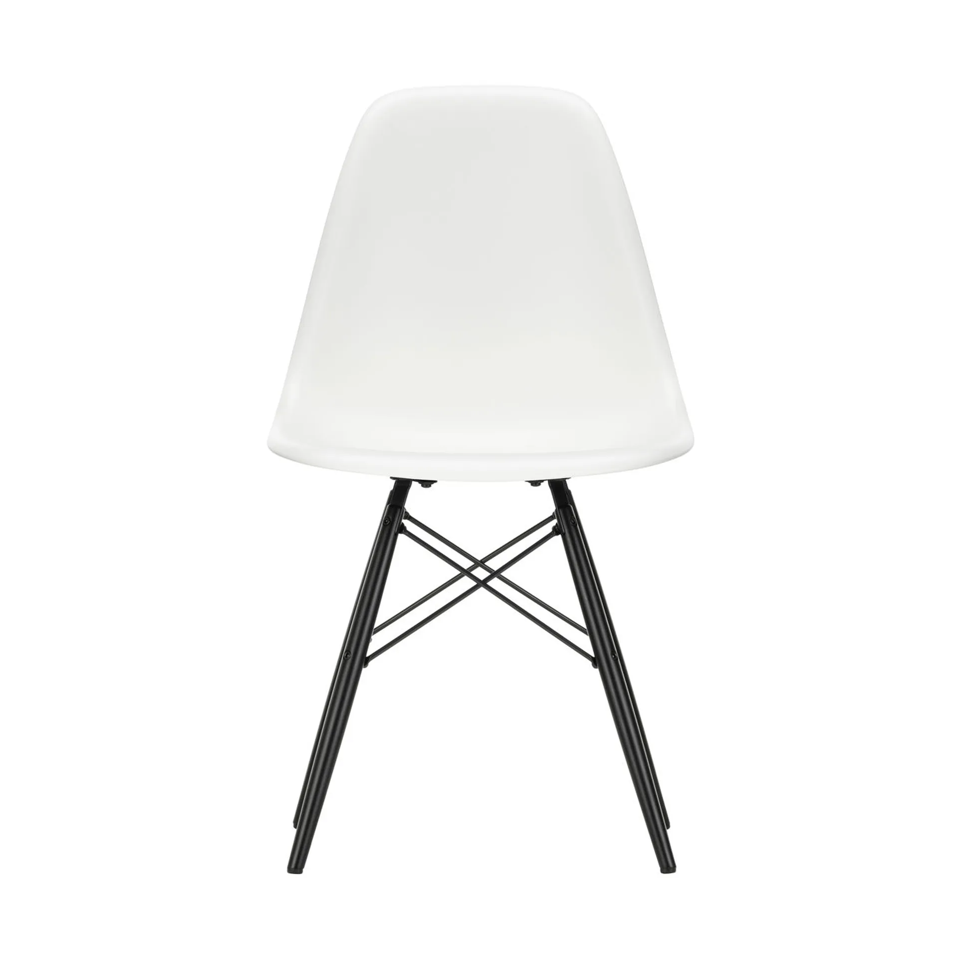 Eames Plastic Side Chair RE DSW stol, White-black maple Vitra