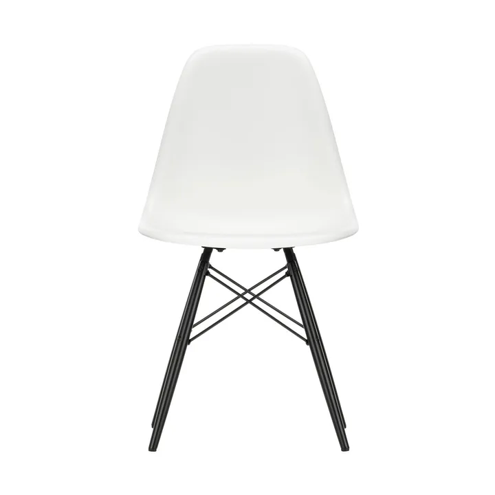 Eames Plastic Side Chair RE DSW stol - White-black maple - Vitra