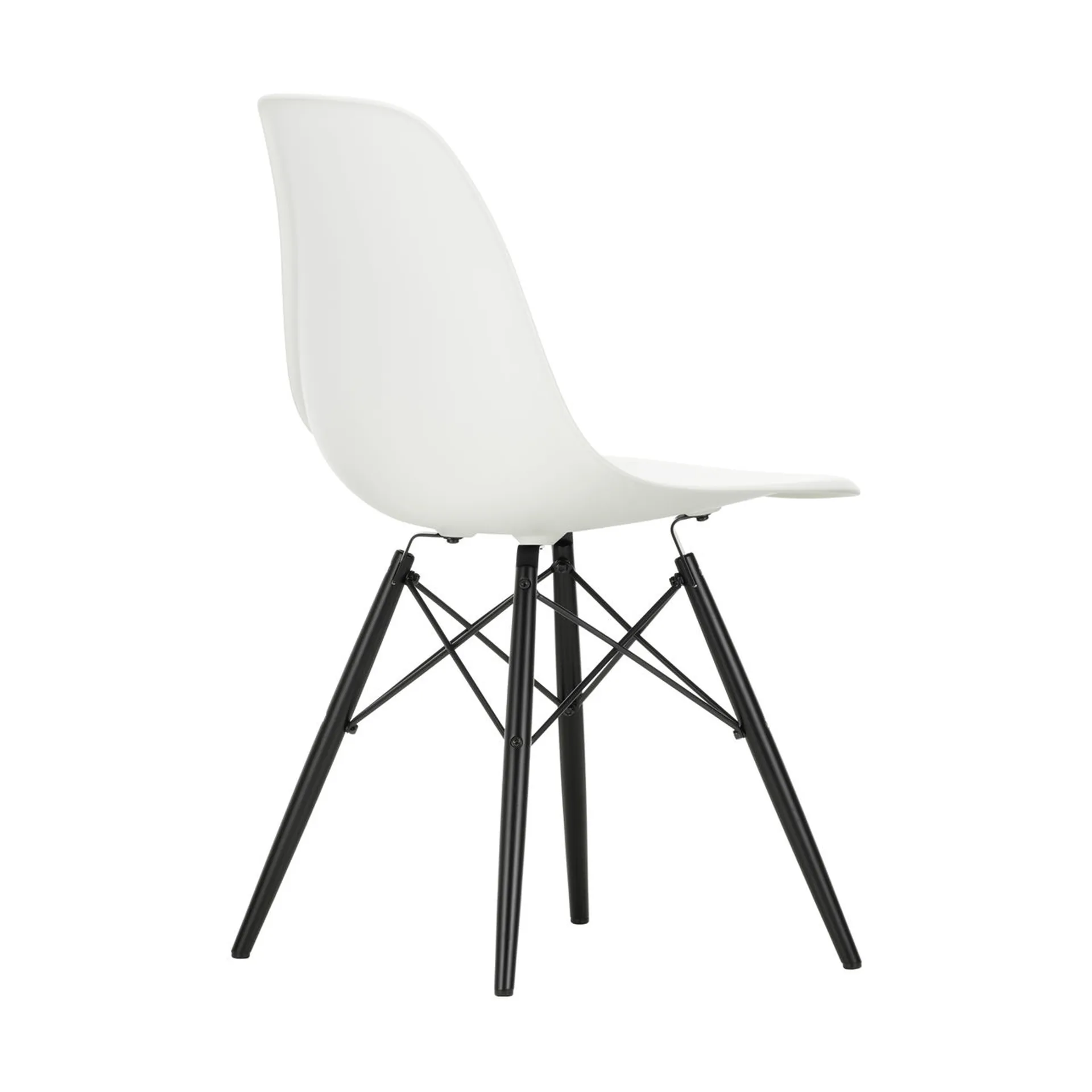 Eames Plastic Side Chair RE DSW stol, White-black maple Vitra