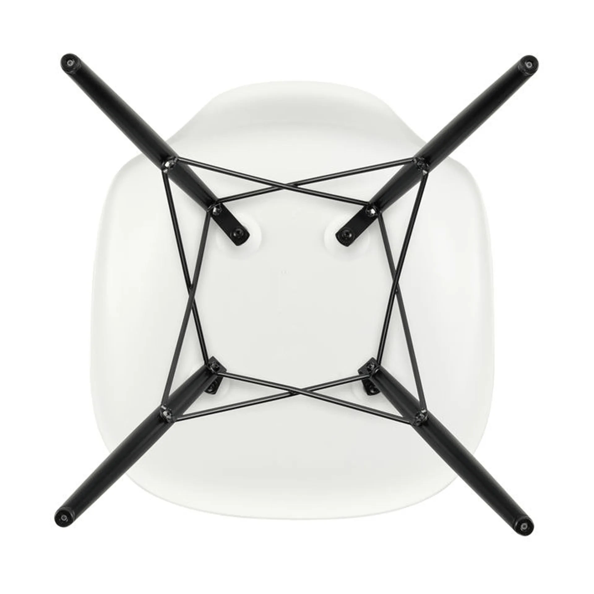 Eames Plastic Side Chair RE DSW stol, White-black maple Vitra