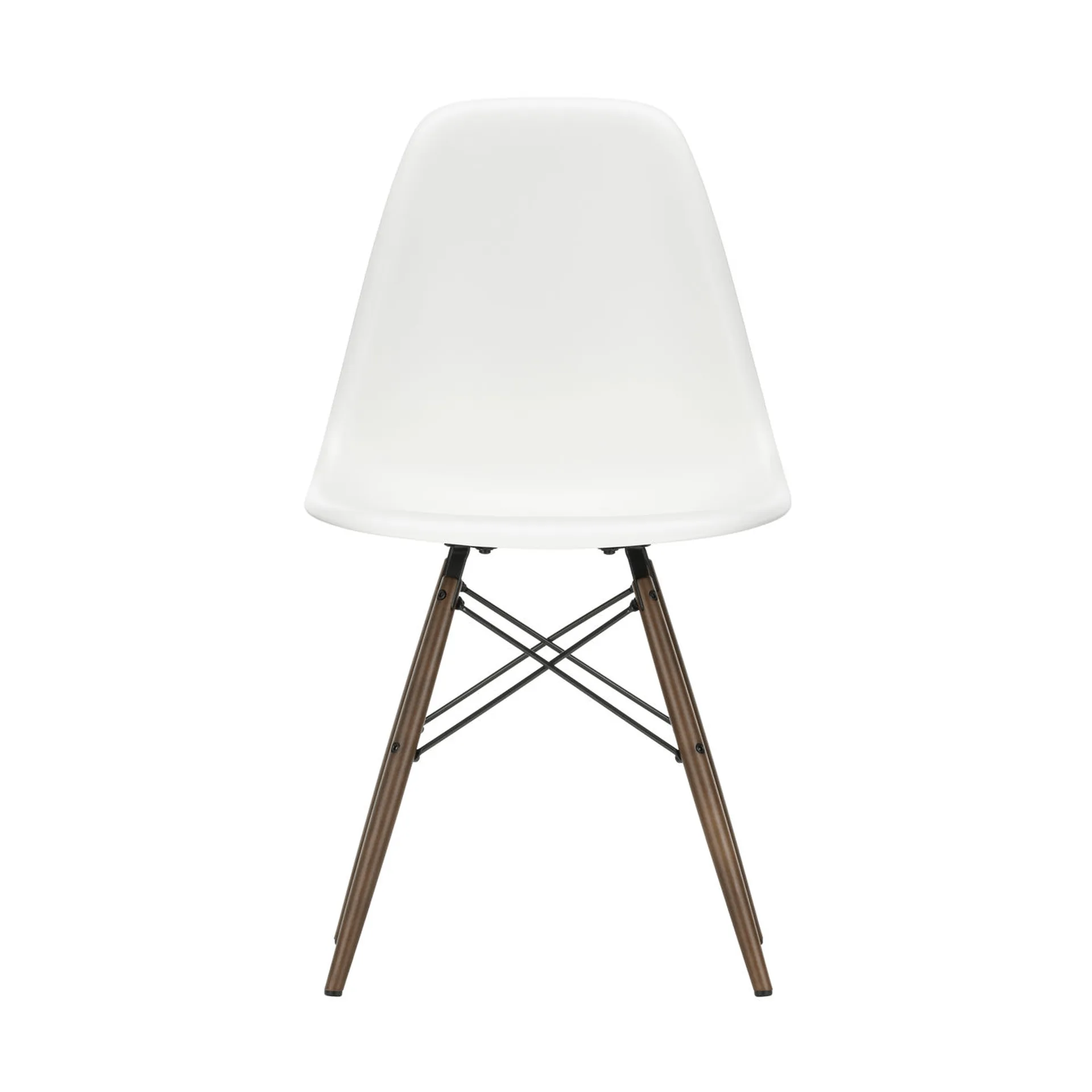Eames Plastic Side Chair RE DSW stol, White-dark maple Vitra