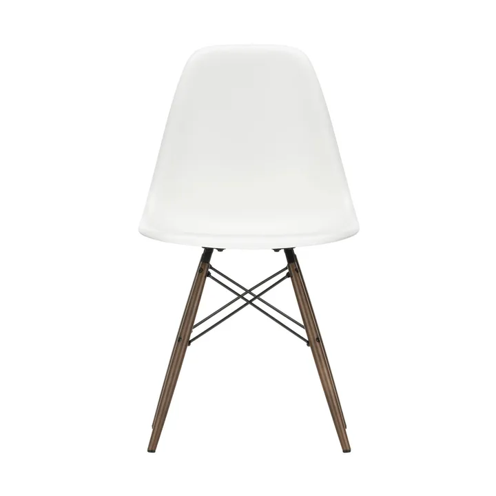 Eames Plastic Side Chair RE DSW stol - White-dark maple - Vitra
