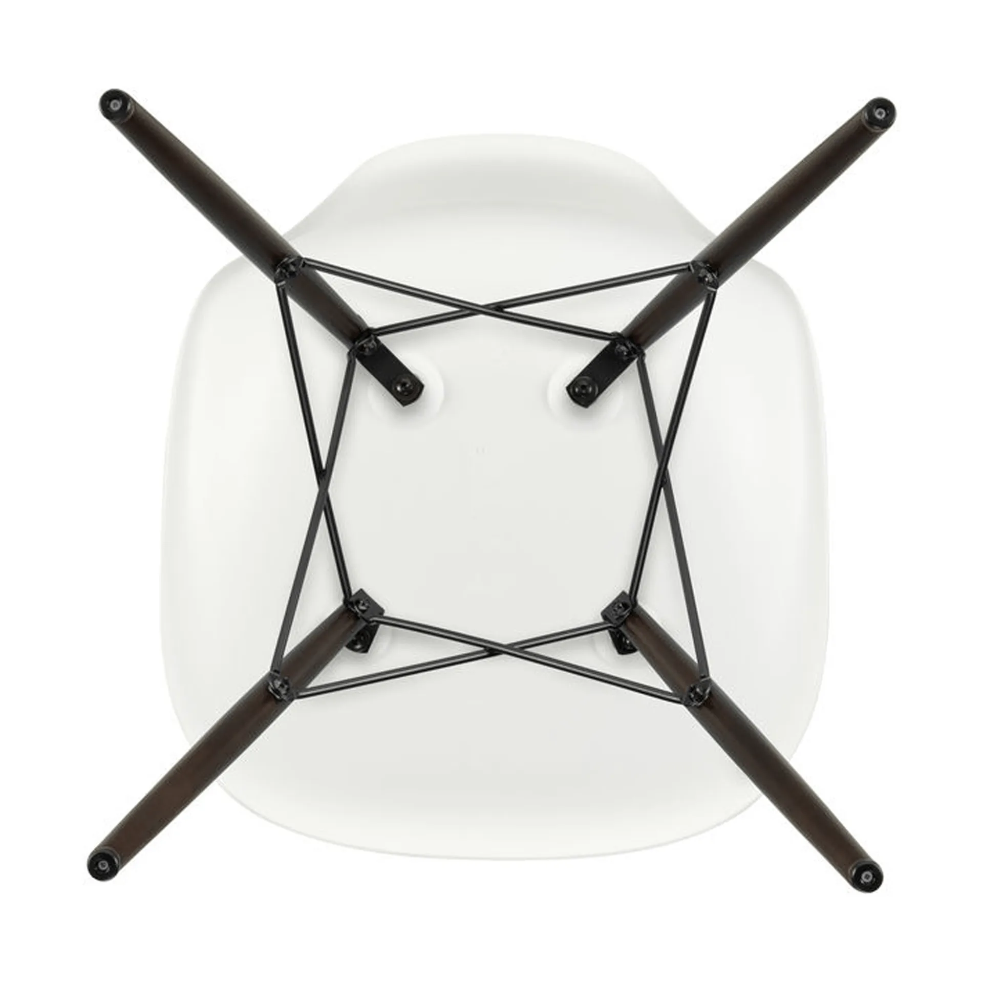 Eames Plastic Side Chair RE DSW stol, White-dark maple Vitra