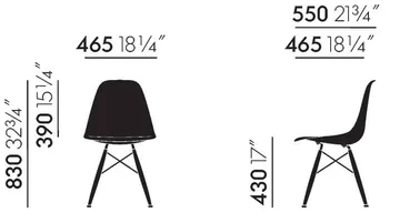 Eames Plastic Side Chair RE DSW stol - White-dark maple - Vitra