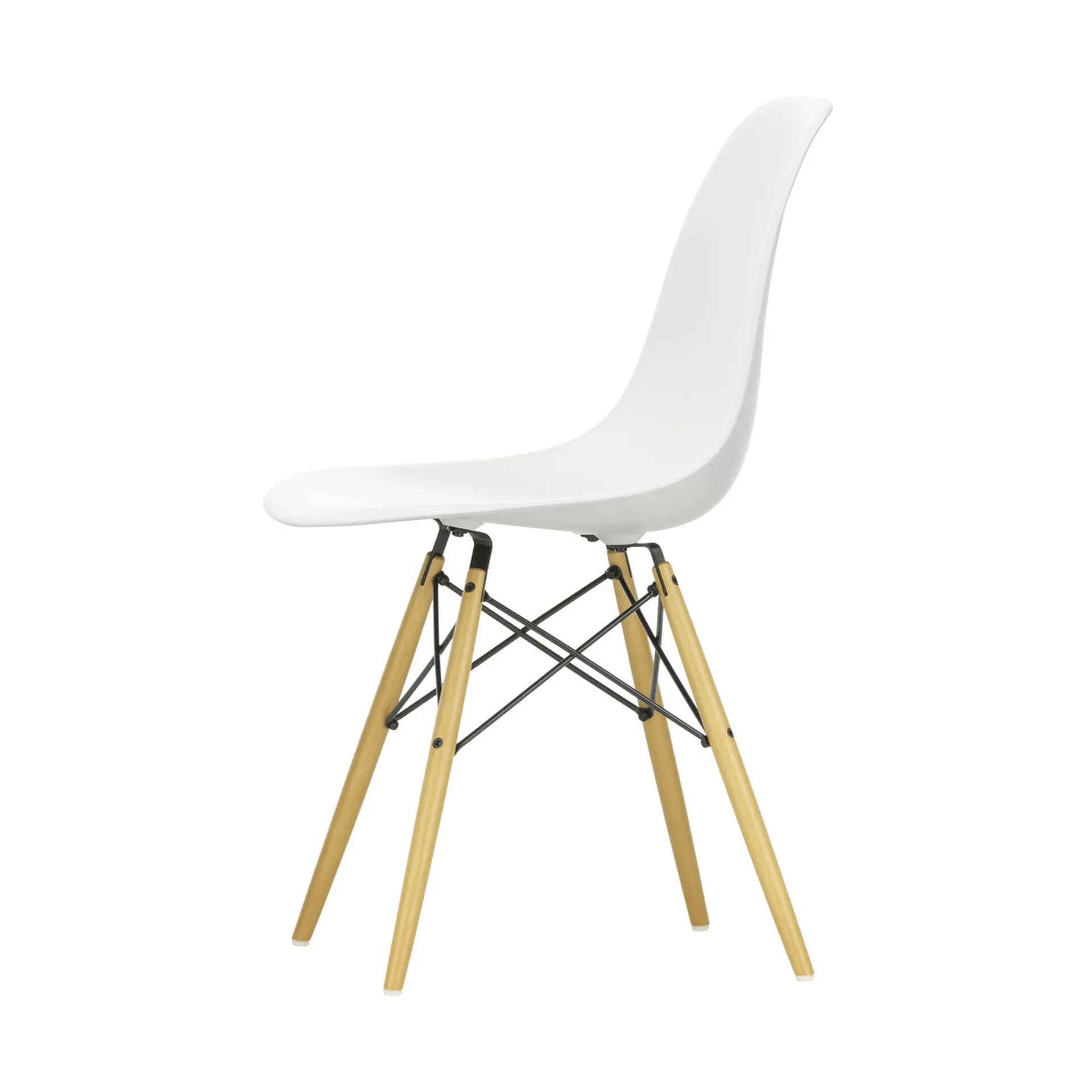 Eames Plastic Side Chair RE DSW stol, White-golden maple Vitra