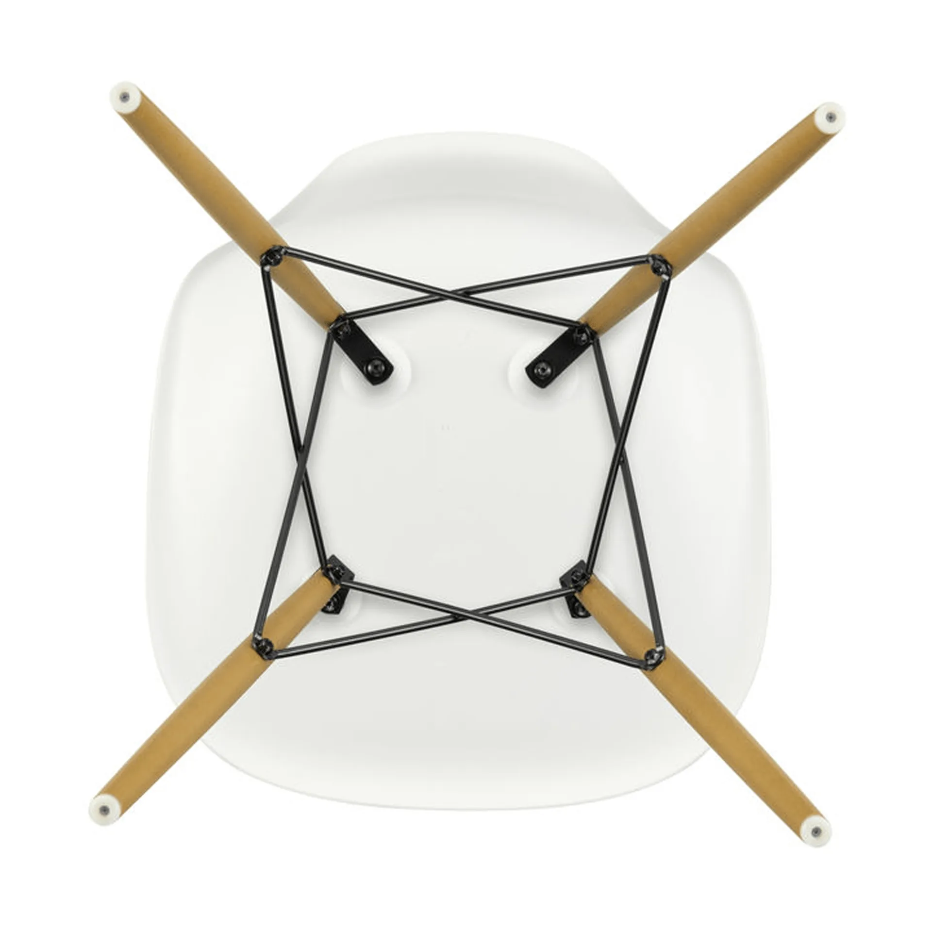 Eames Plastic Side Chair RE DSW stol, White-golden maple Vitra