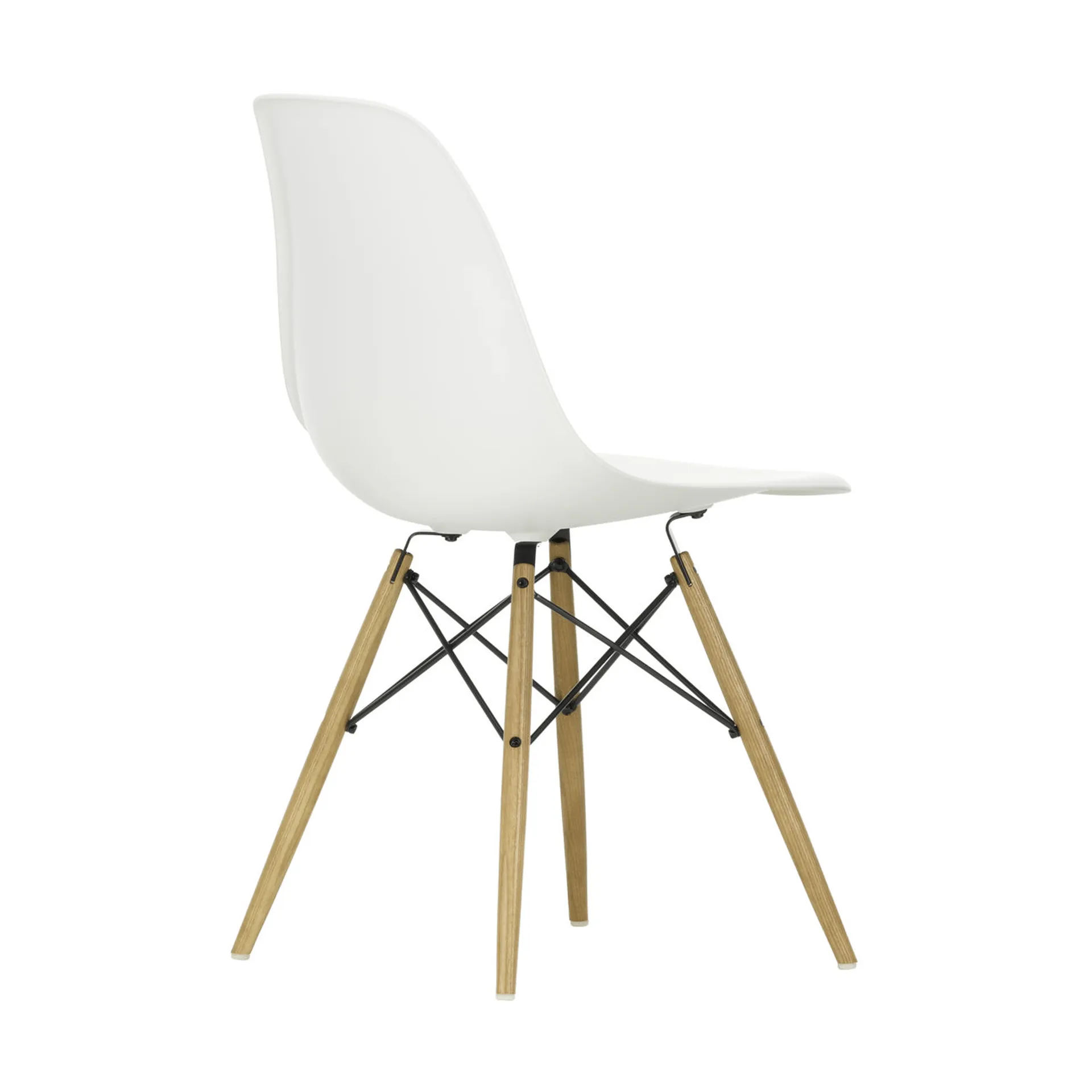 Eames Plastic Side Chair RE DSW stol, White-honey tone ash Vitra
