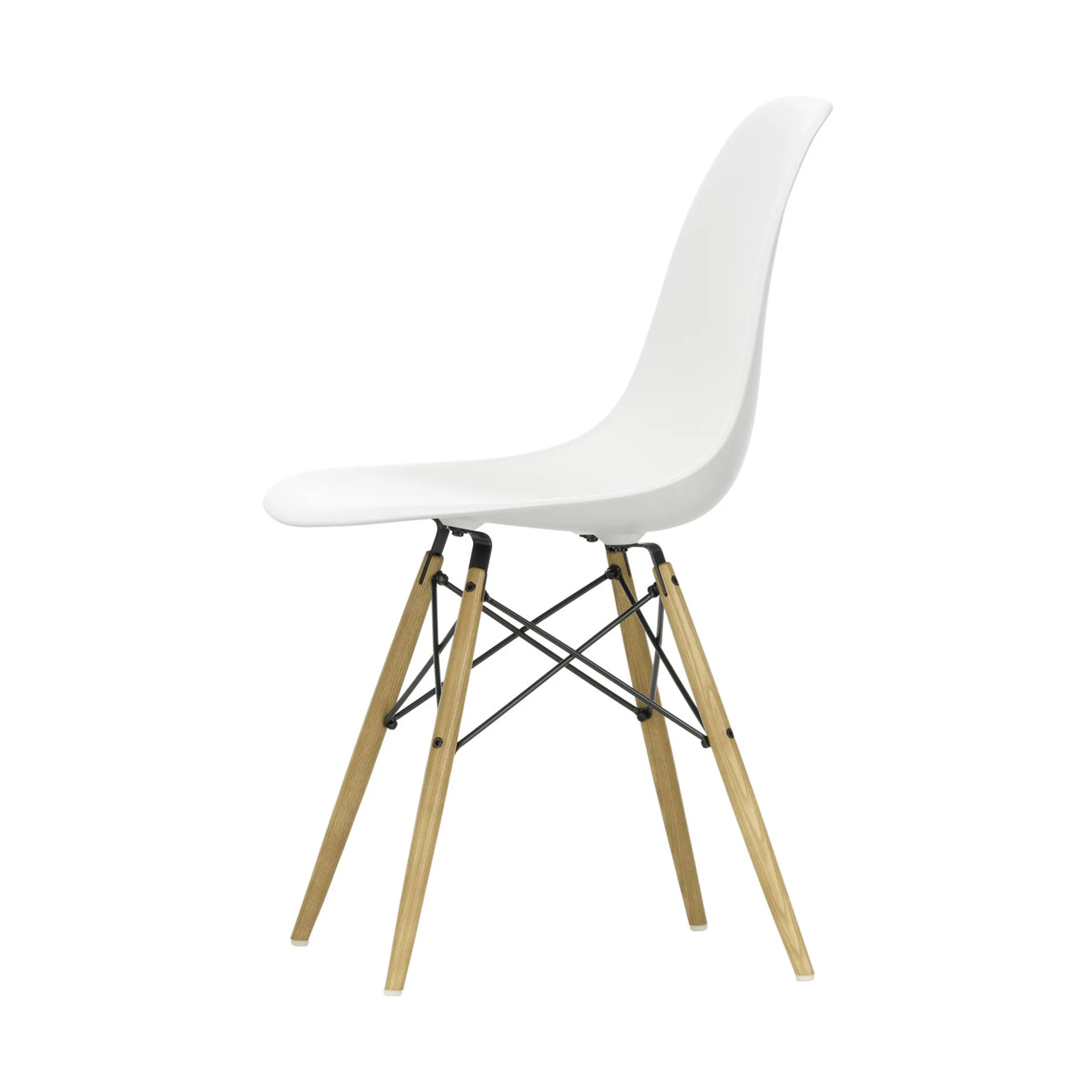 Eames Plastic Side Chair RE DSW stol, White-honey tone ash Vitra