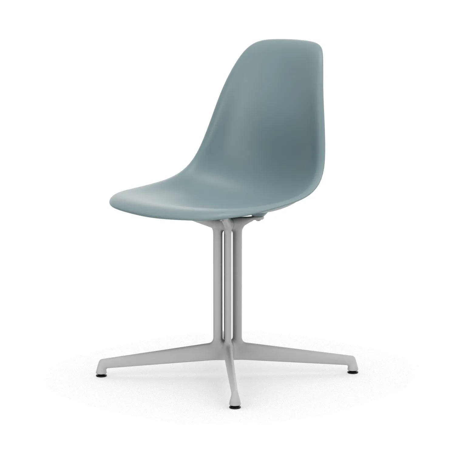 Eames Plastic Side Chair RE La Fonda base, 23 ice grey-04 white powder coated Vitra