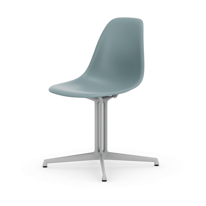 Eames Plastic Side Chair RE La Fonda base, 23 ice grey-04 white powder coated Vitra