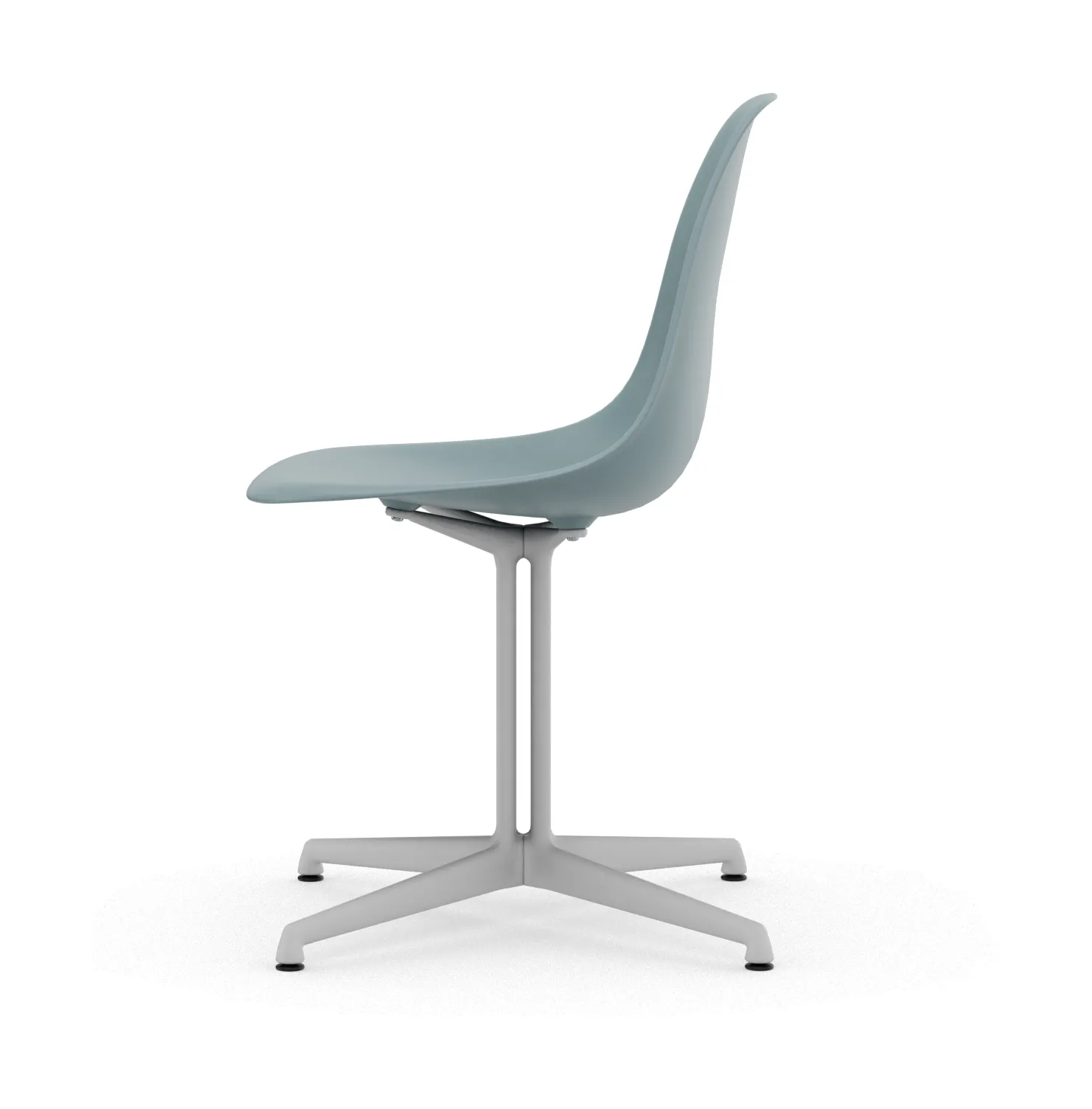Eames Plastic Side Chair RE La Fonda base, 23 ice grey-04 white powder coated Vitra