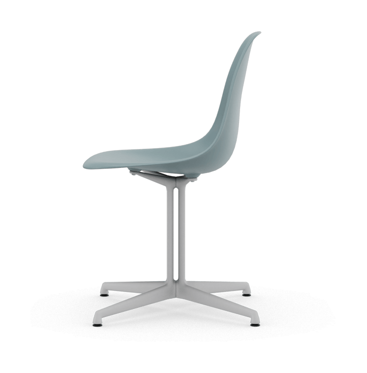 Eames Plastic Side Chair RE La Fonda base, 23 ice grey-04 white powder coated Vitra
