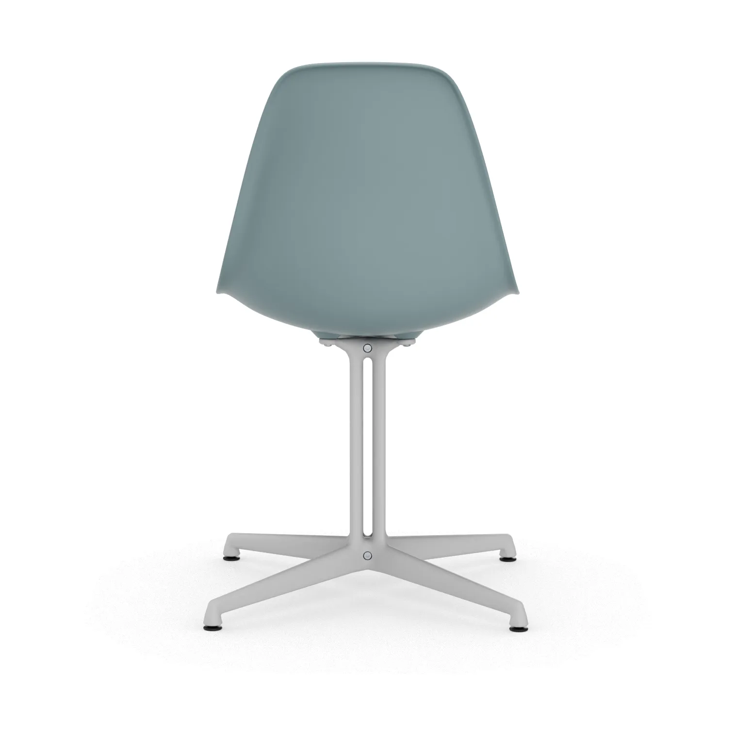 Eames Plastic Side Chair RE La Fonda base, 23 ice grey-04 white powder coated Vitra
