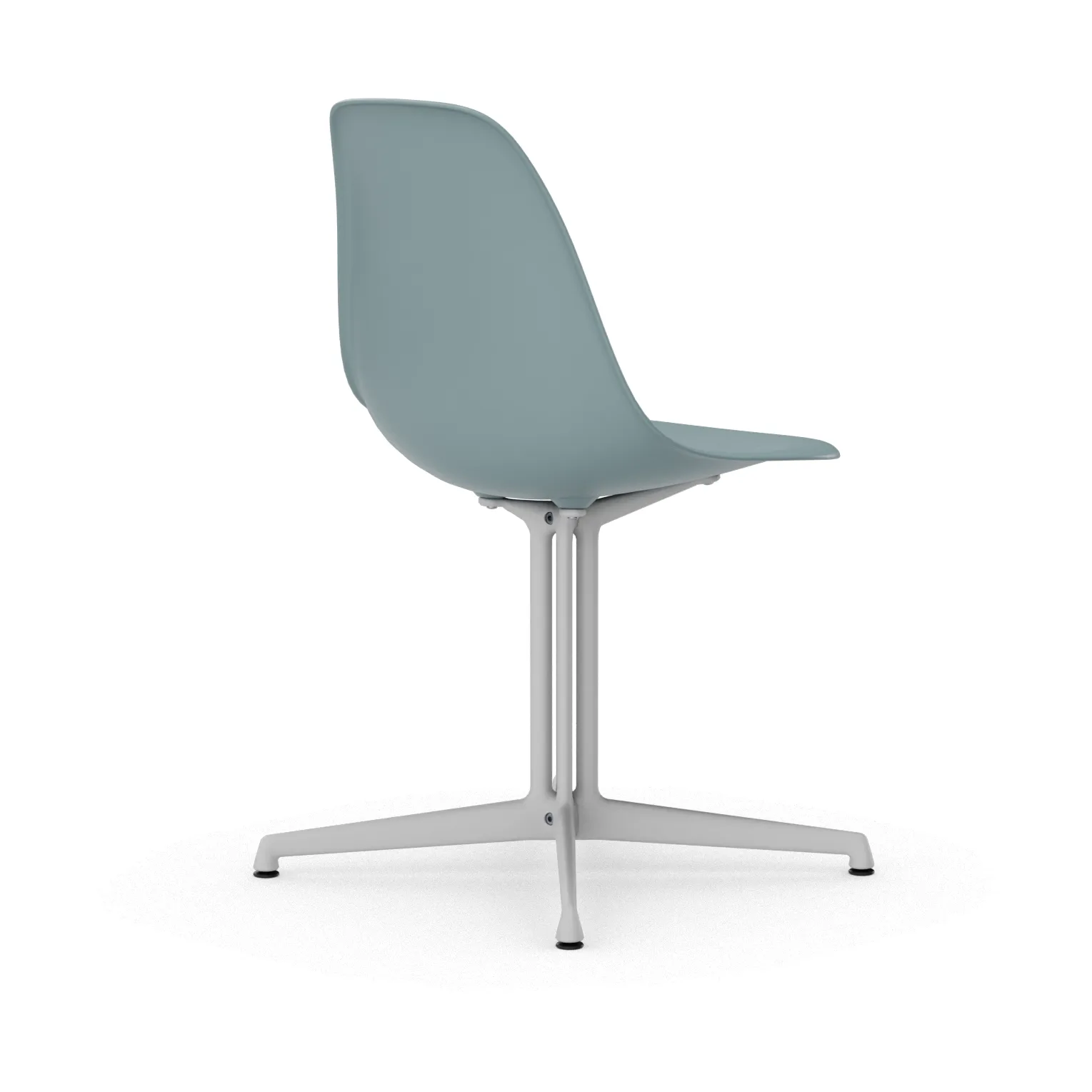 Eames Plastic Side Chair RE La Fonda base, 23 ice grey-04 white powder coated Vitra