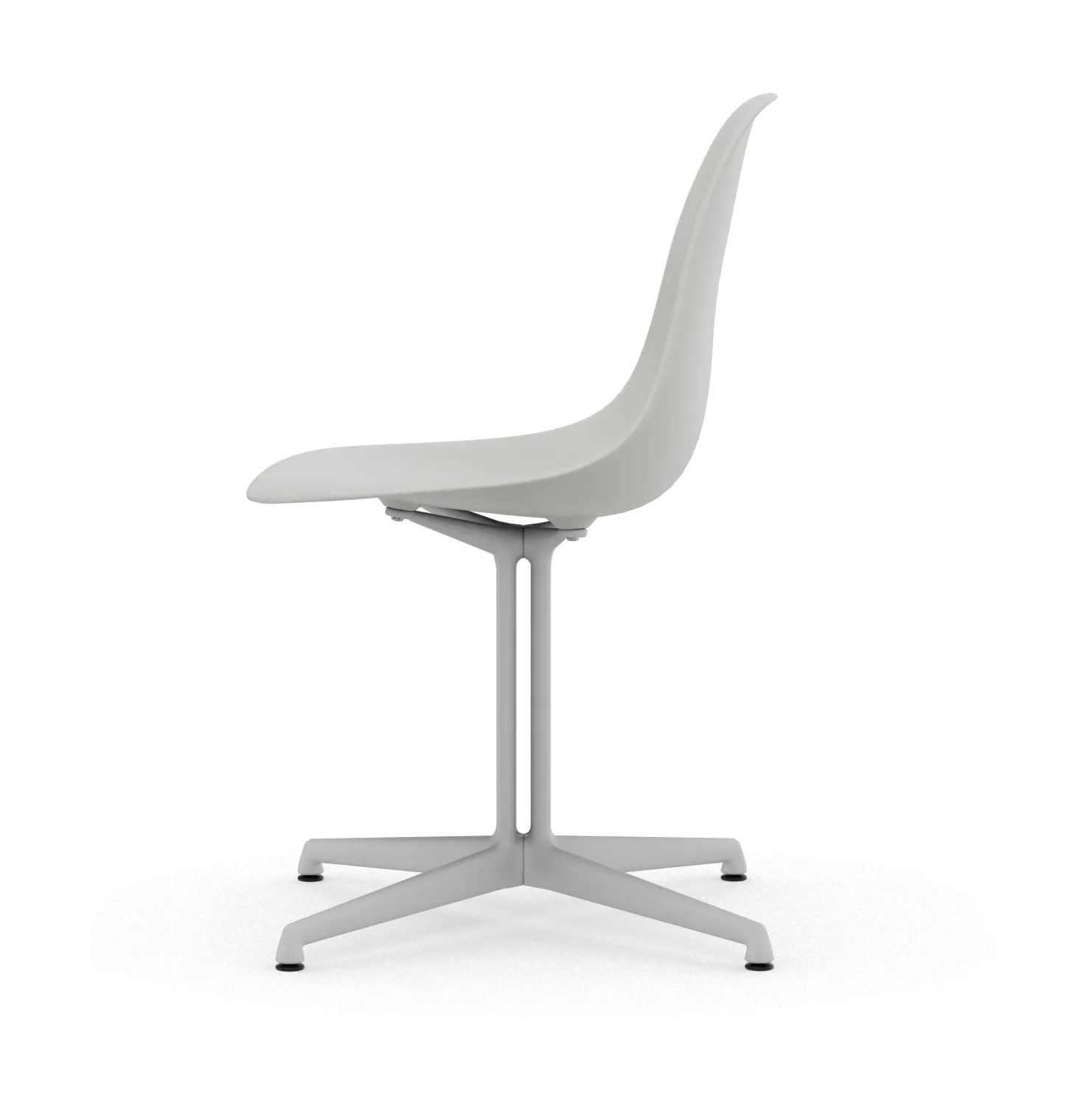 Eames Plastic Side Chair RE La Fonda base, 85 cotton white-04 white powder coated Vitra