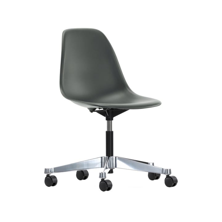 Eames Plastic Side Chair RE PSCC kontorsstol - 56 granite grey-castors soft - Vitra