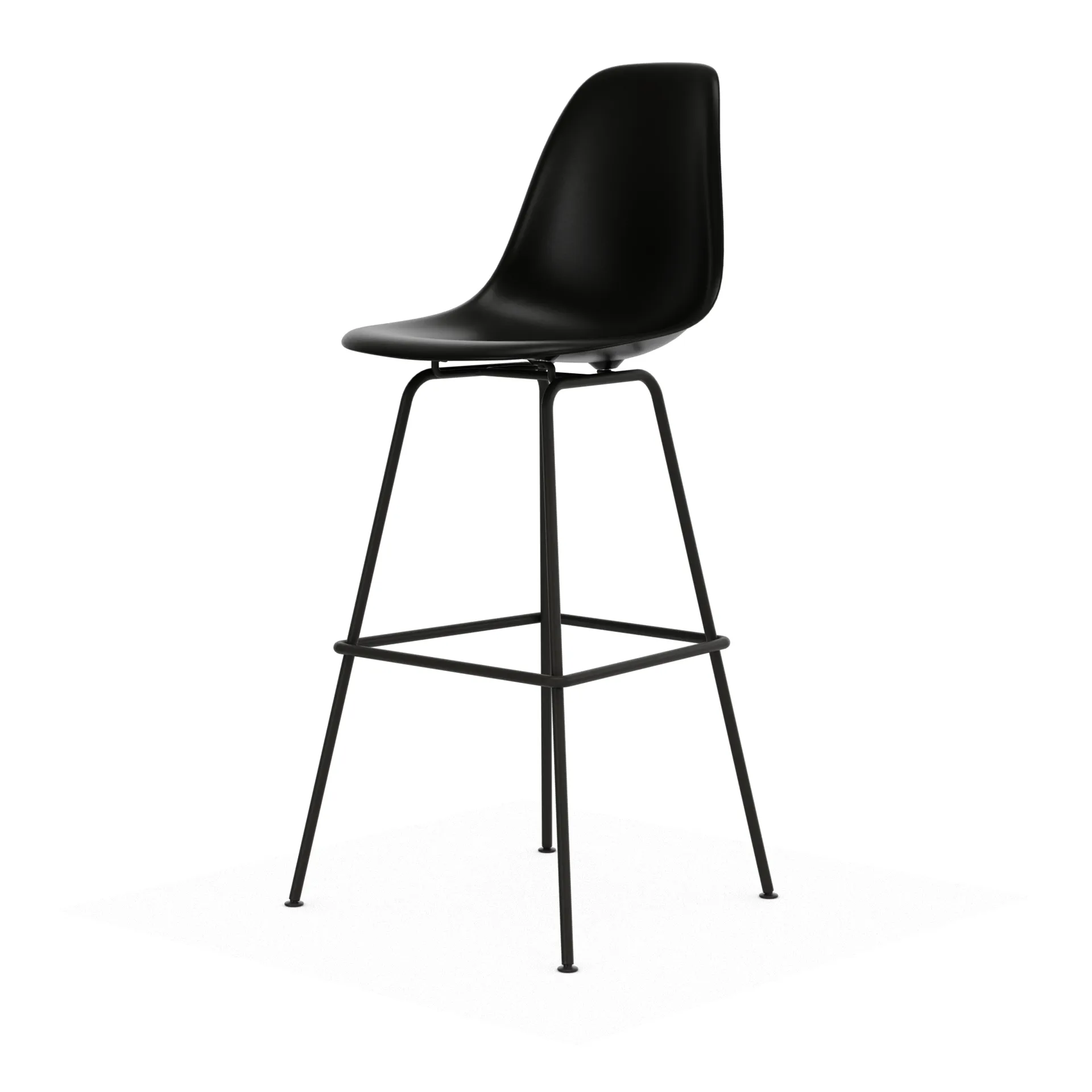 Eames Plastic Stool RE barpall, High Black-black Vitra
