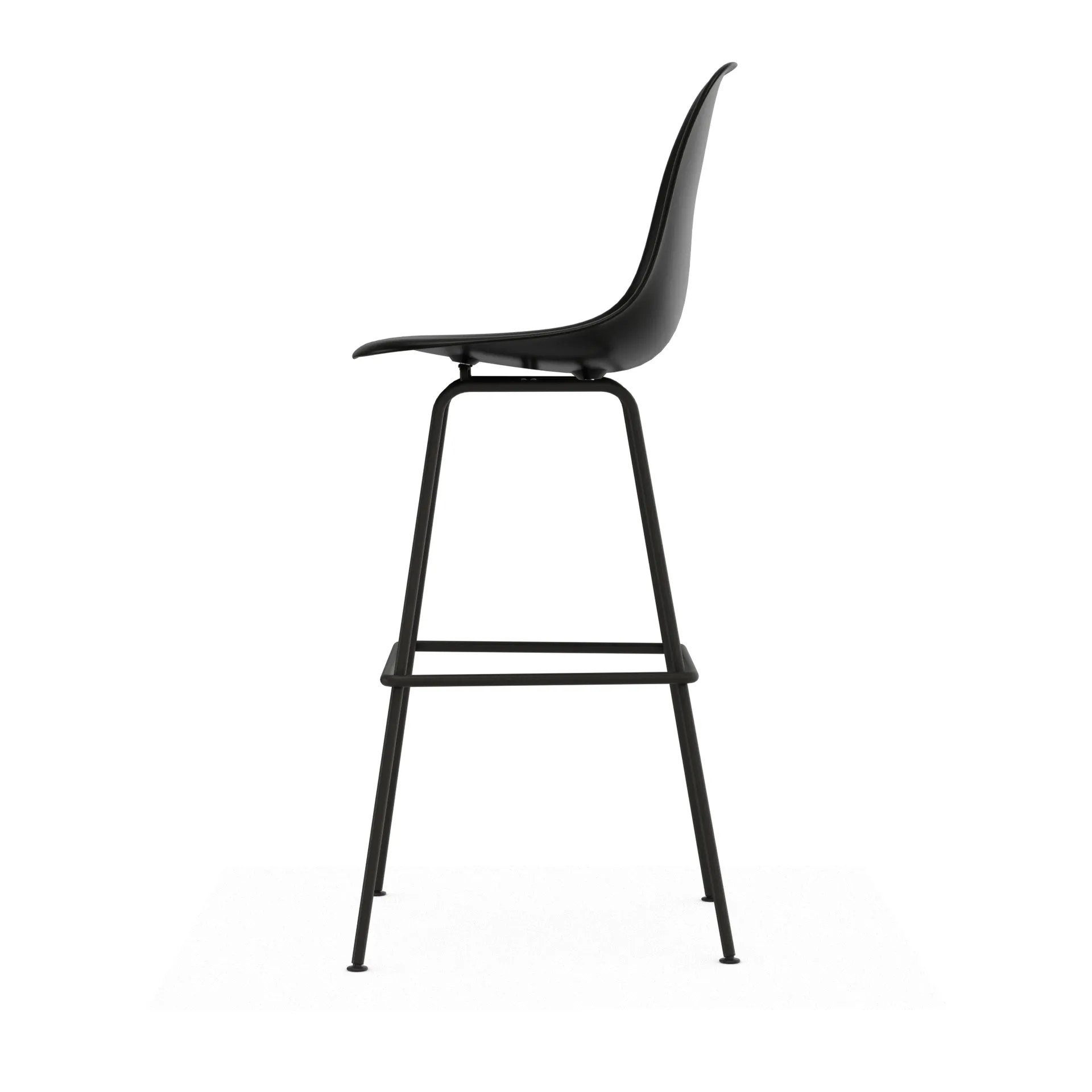 Eames Plastic Stool RE barpall, High Black-black Vitra