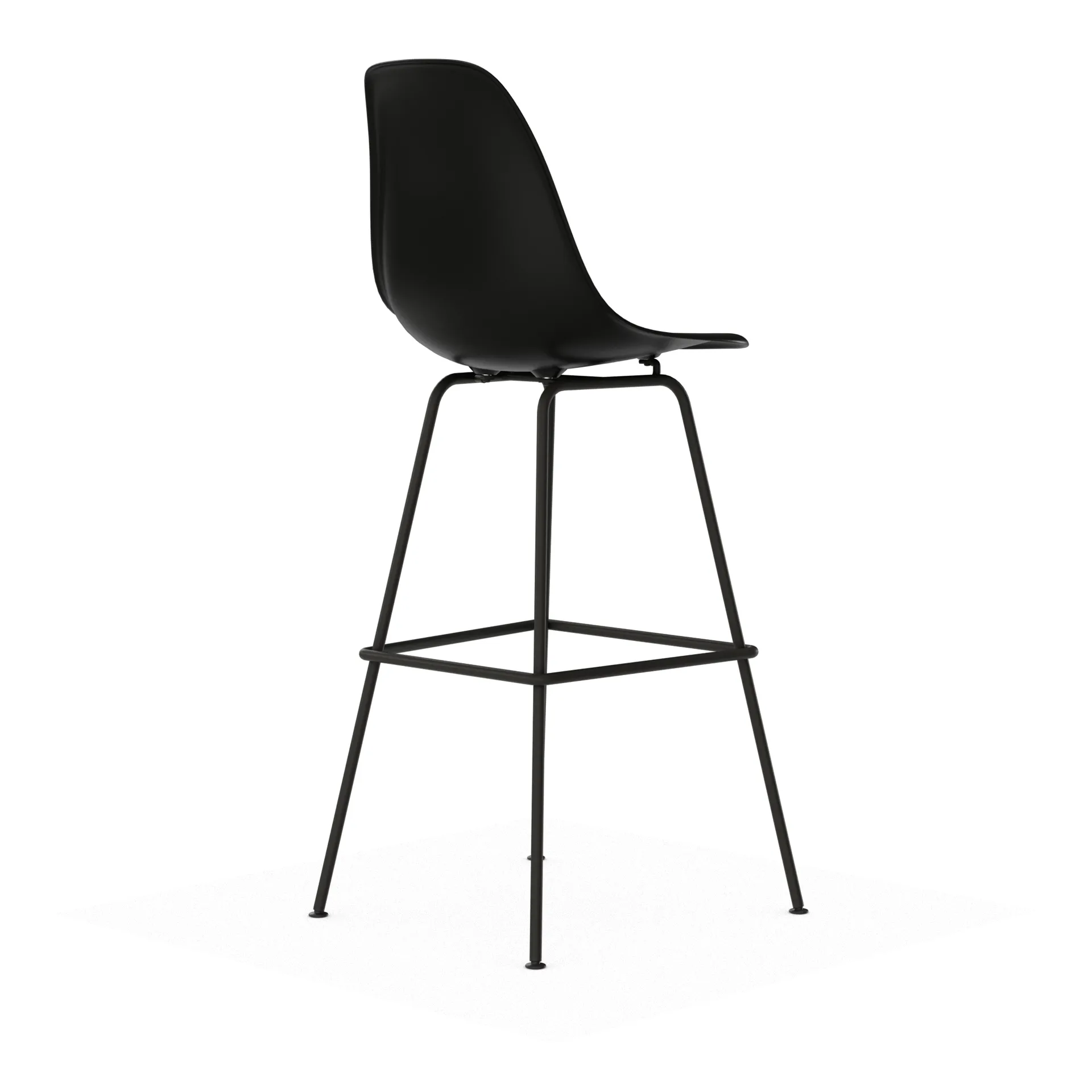 Eames Plastic Stool RE barpall, High Black-black Vitra