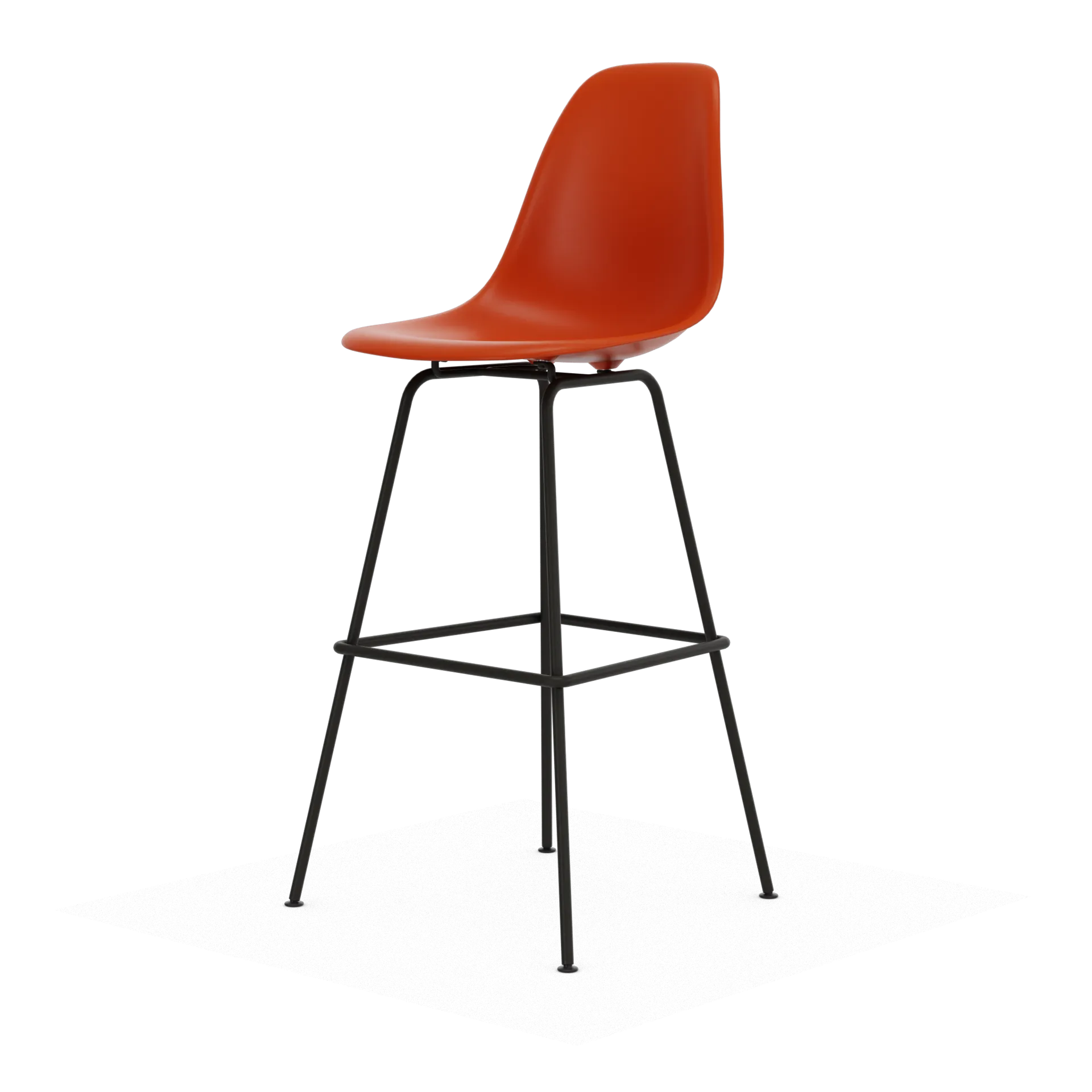 Eames Plastic Stool RE barpall, High Rust orange-black Vitra