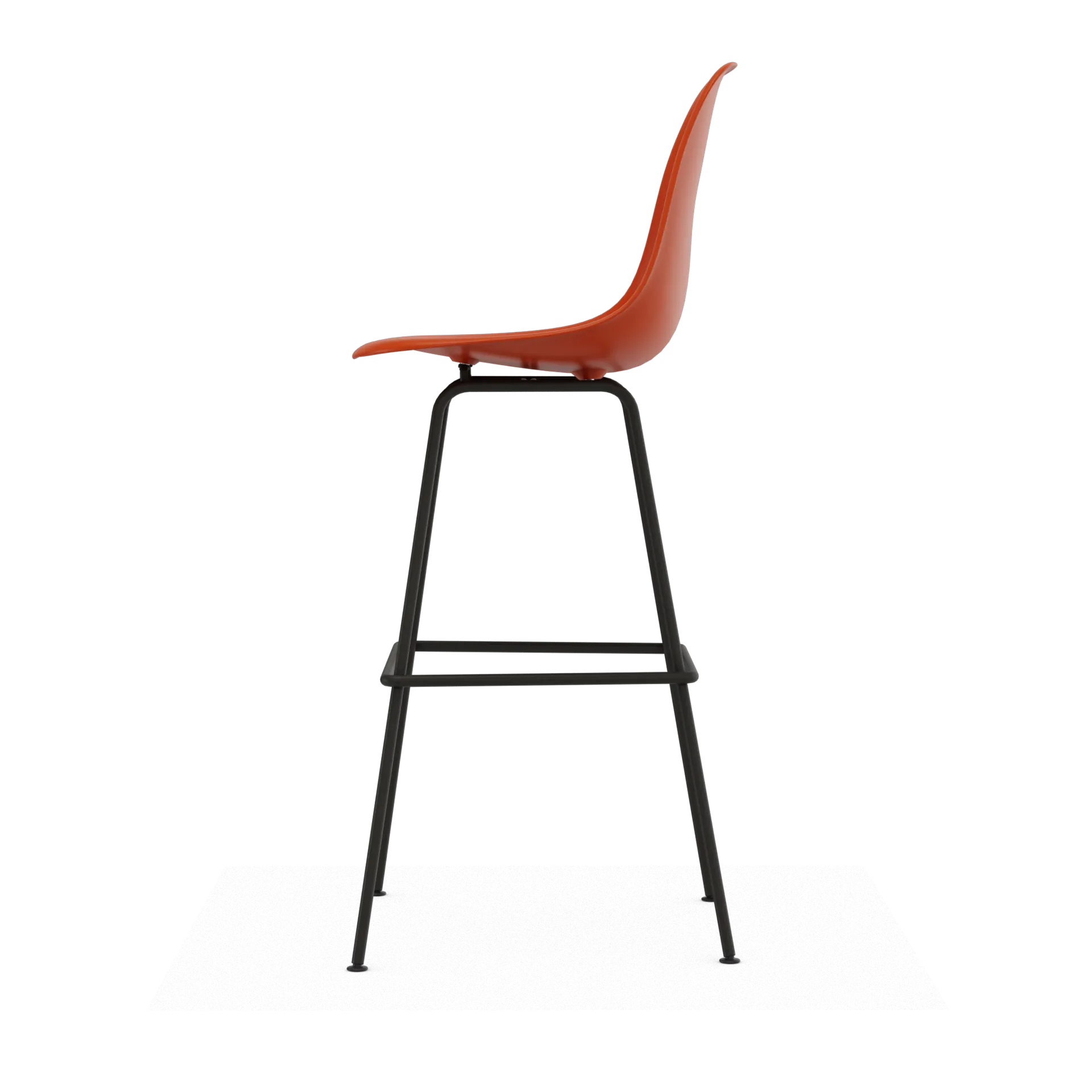 Eames Plastic Stool RE barpall, High Rust orange-black Vitra