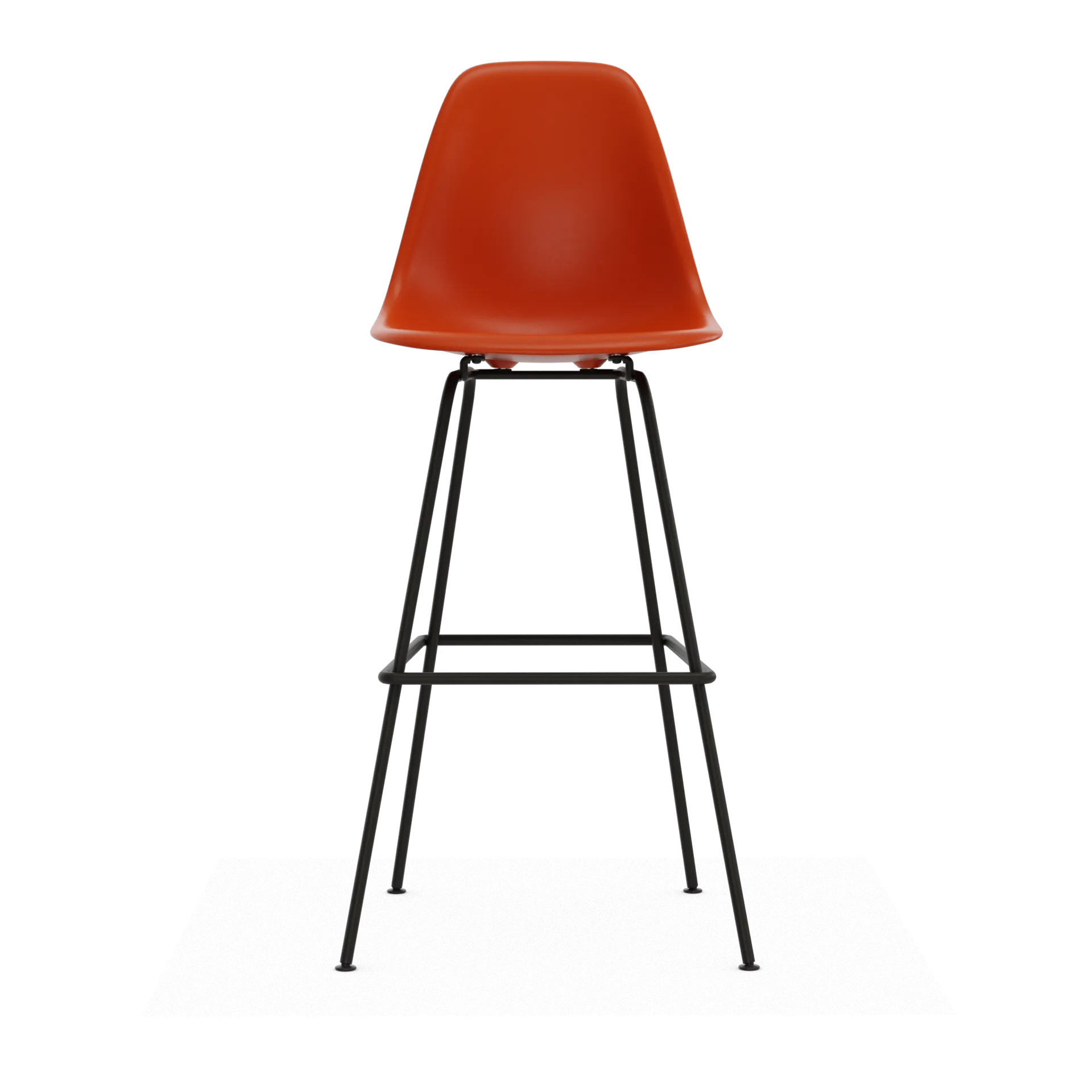 Eames Plastic Stool RE barpall, High Rust orange-black Vitra