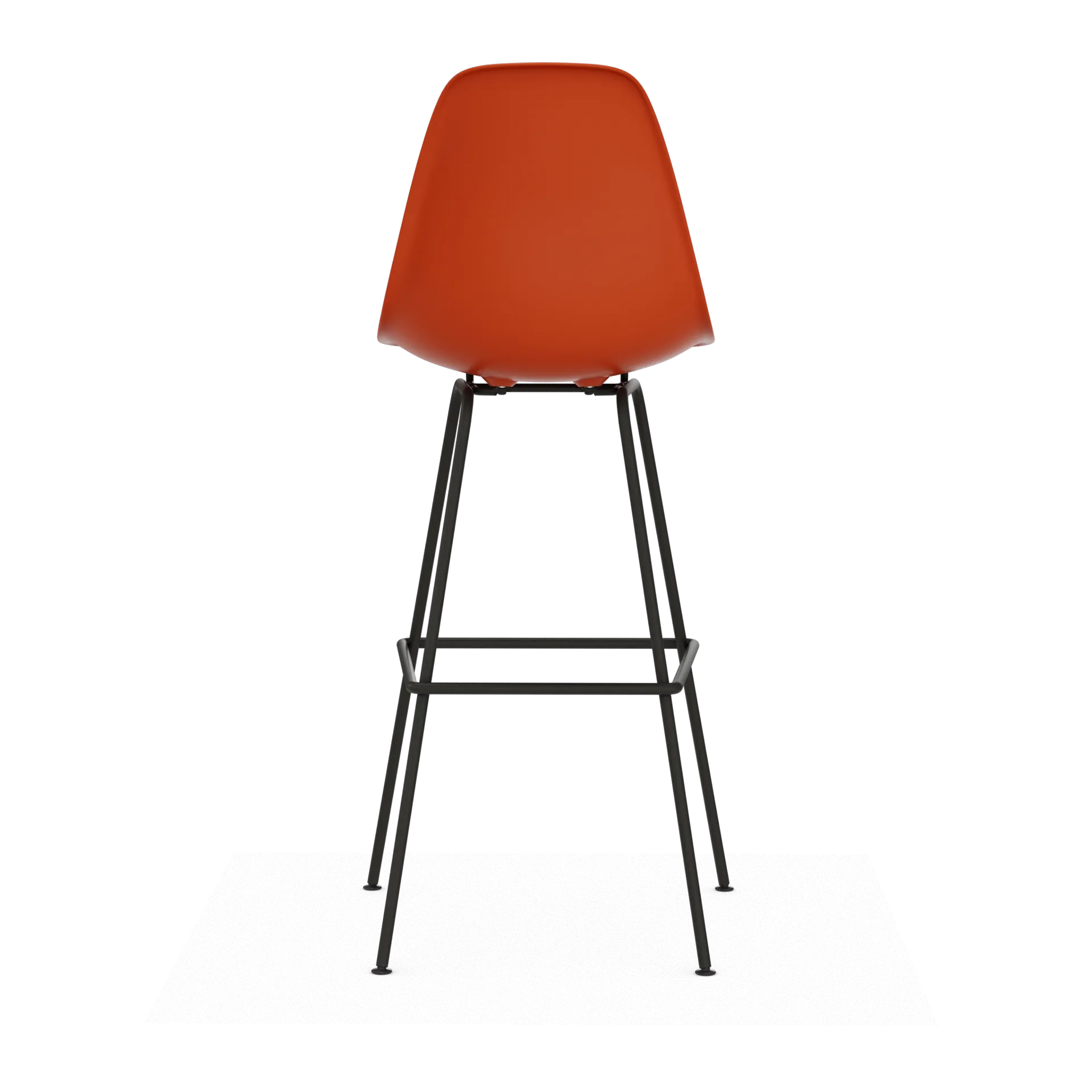 Eames Plastic Stool RE barpall, High Rust orange-black Vitra