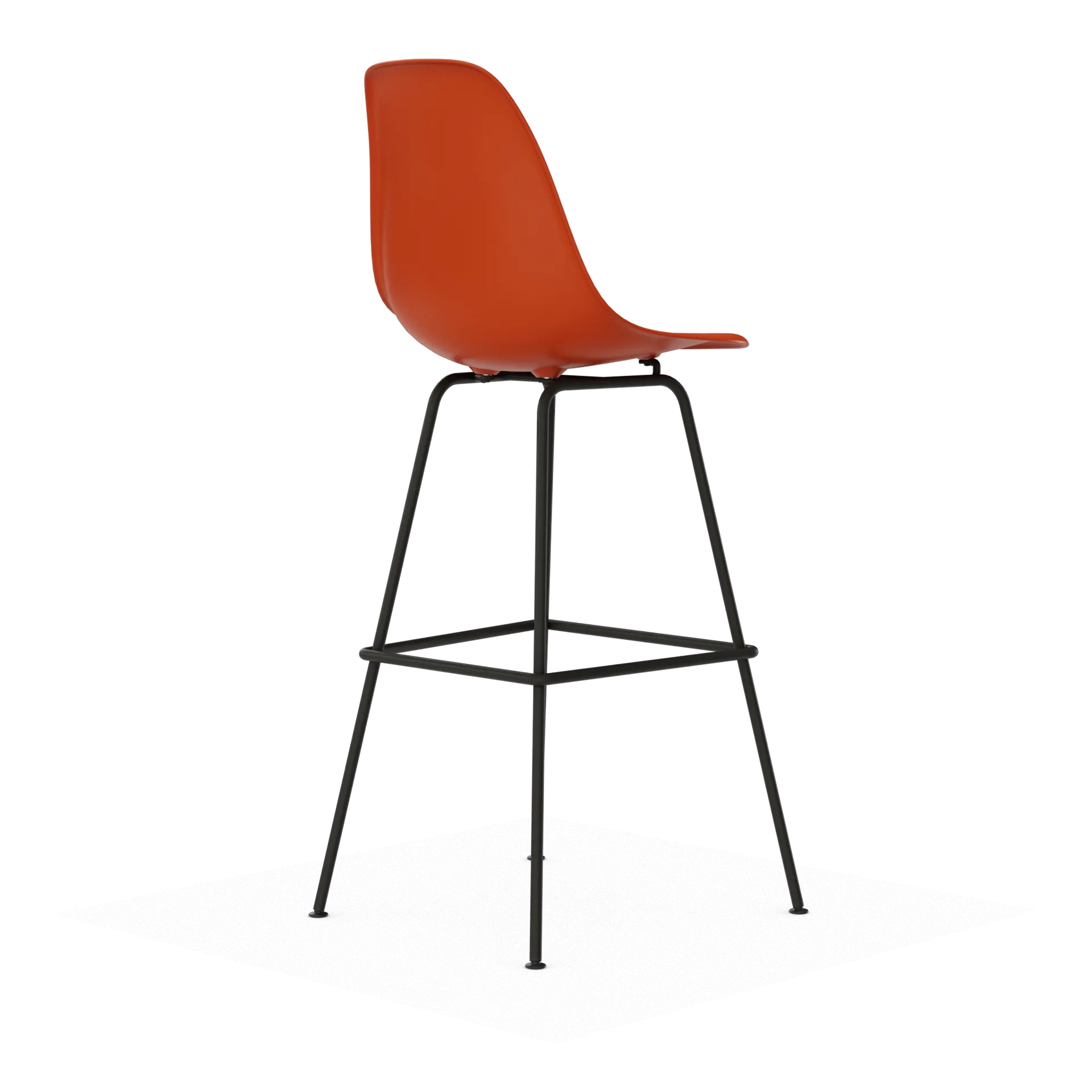 Eames Plastic Stool RE barpall, High Rust orange-black Vitra