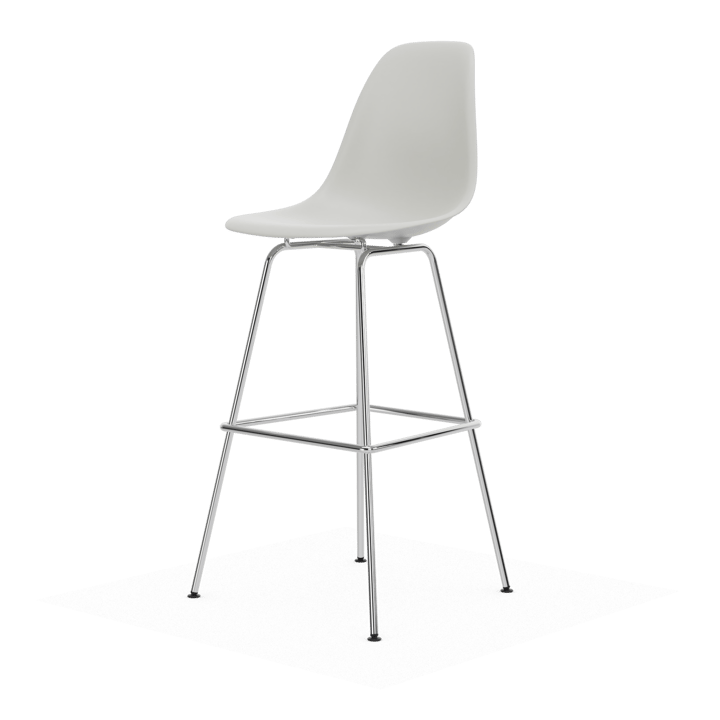 Eames Plastic Stool RE barpall - High White-chrome - Vitra