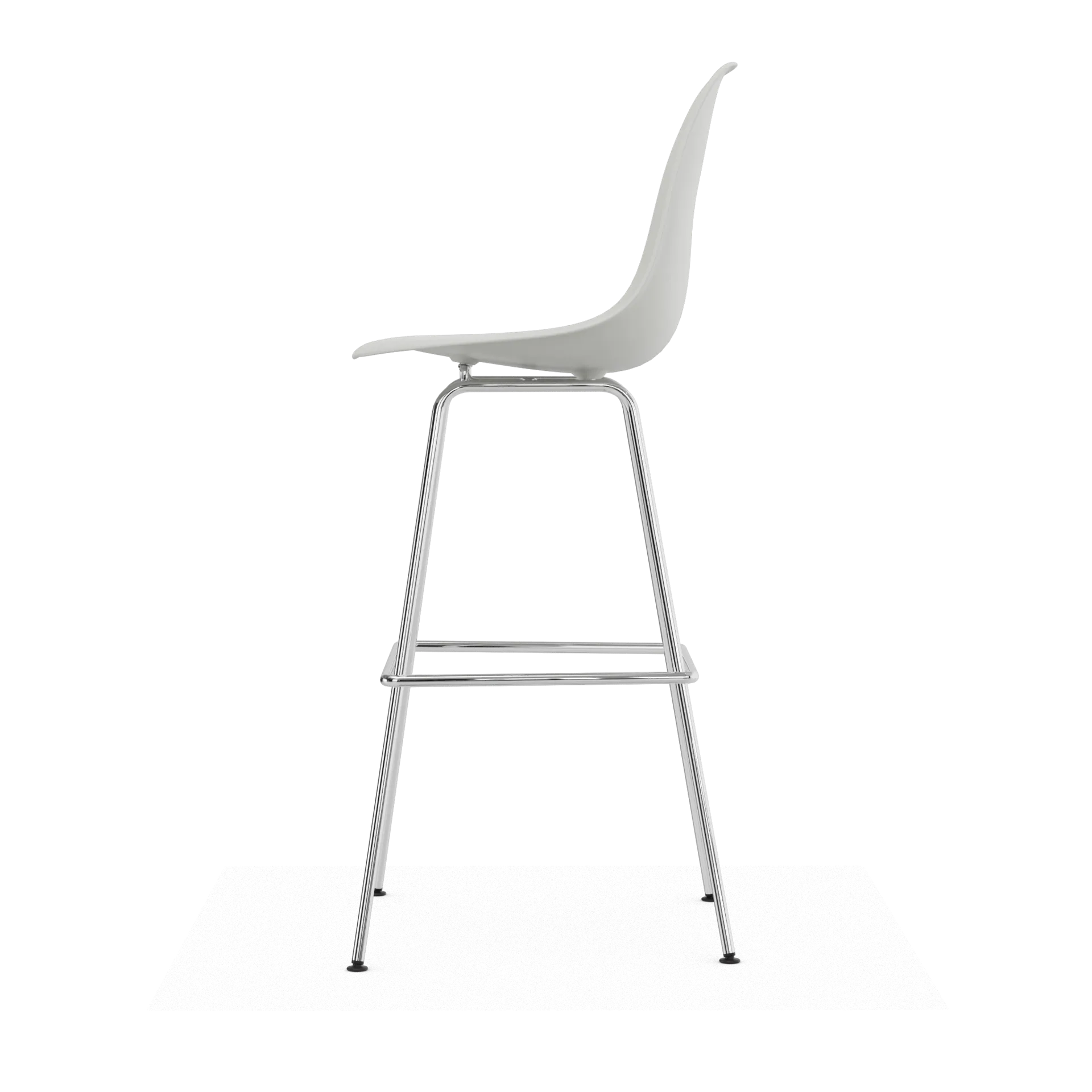 Eames Plastic Stool RE barpall, High White-chrome Vitra