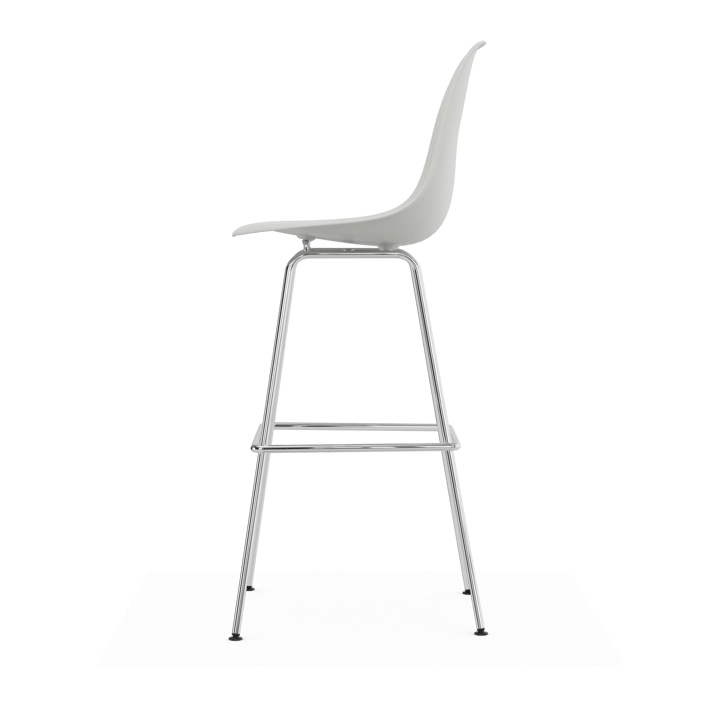 Eames Plastic Stool RE barpall, High White-chrome Vitra