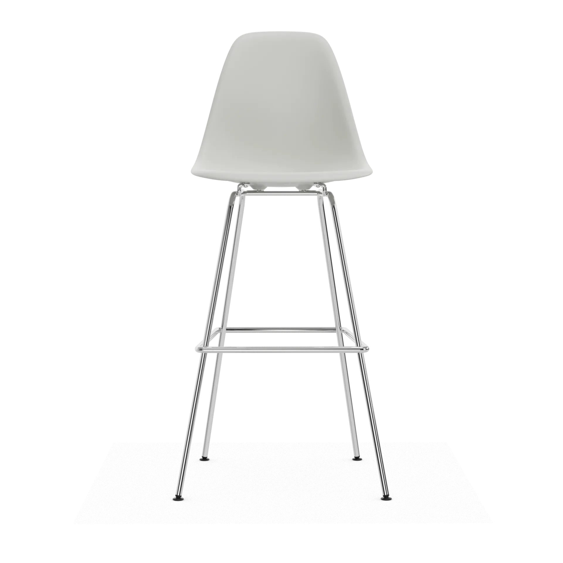 Eames Plastic Stool RE barpall, High White-chrome Vitra